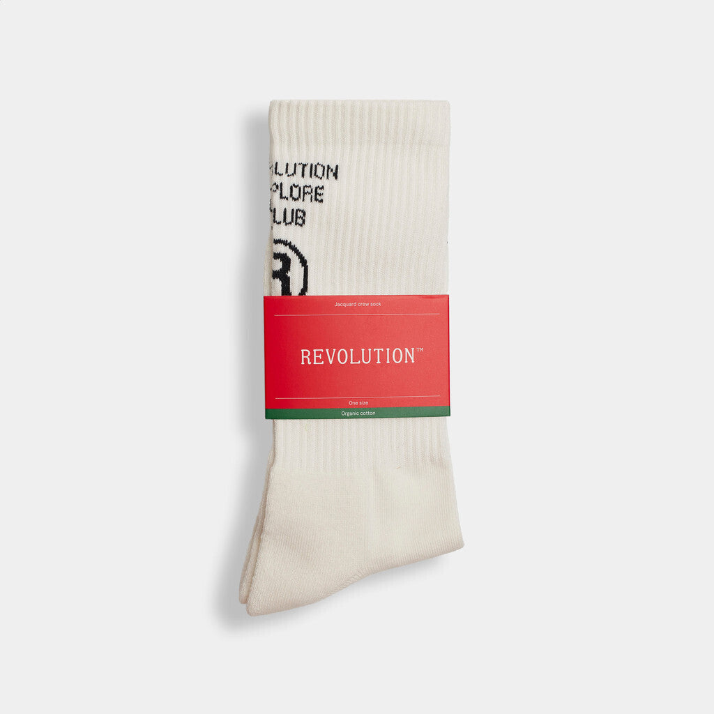 Revolution Jaquard Crew Sock Accessories White
