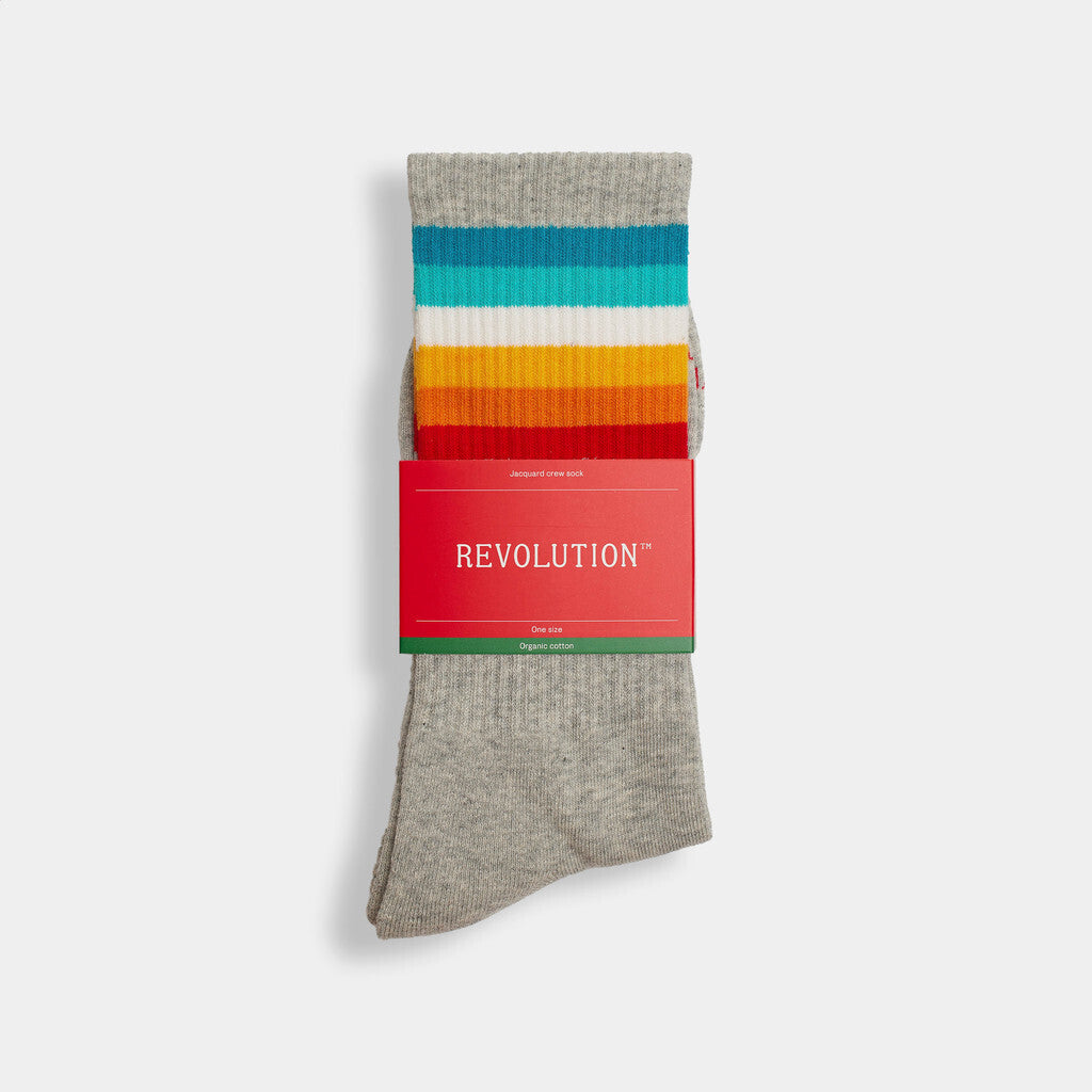 Revolution Jaquard Crew Sock Accessories Grey-melange