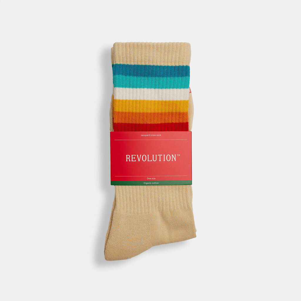 Revolution Jaquard Crew Sock Accessories Beige