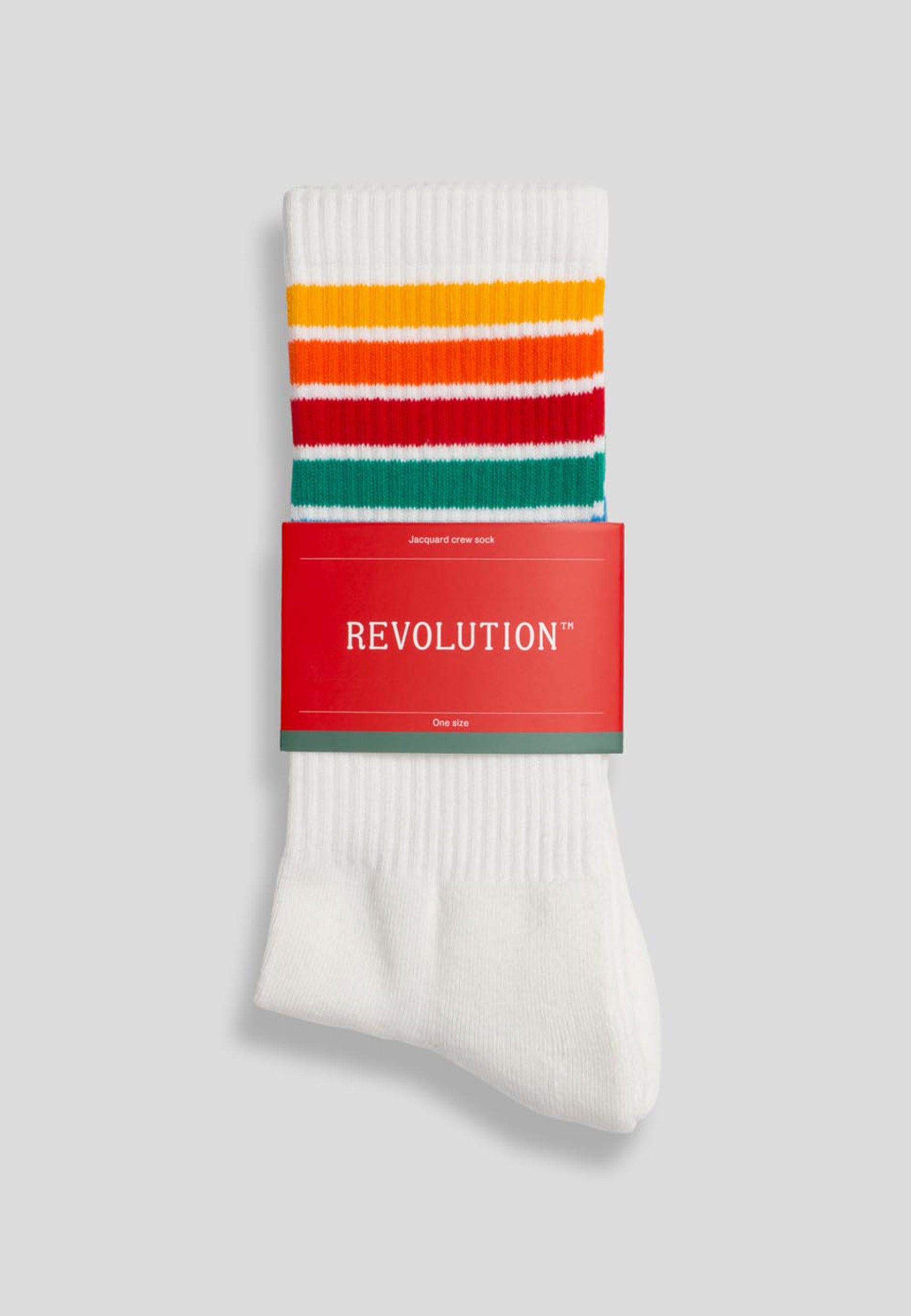 Revolution Jaquard Crew Sock Socks White