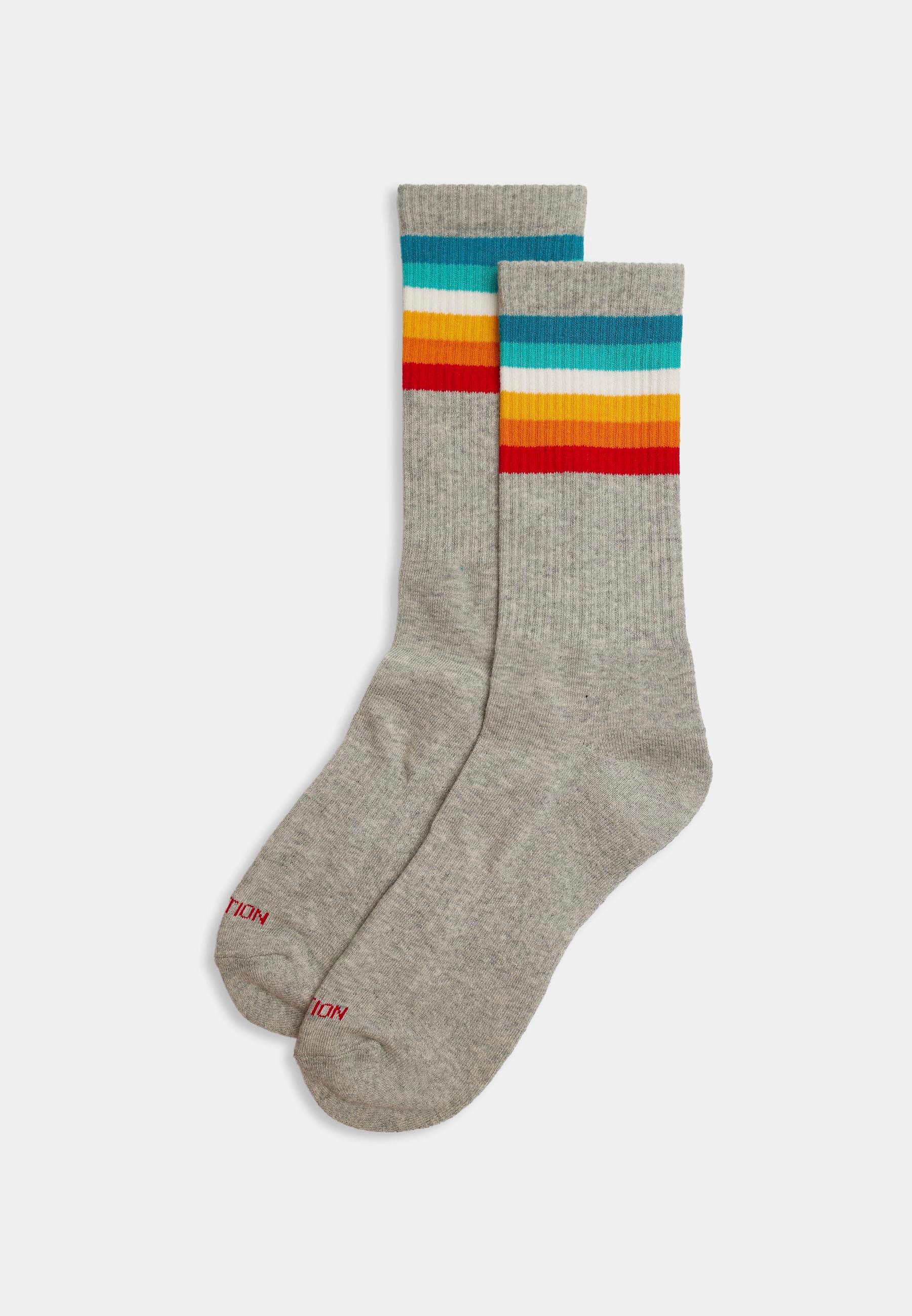 Revolution Jaquard Crew Sock Socks Grey-melange