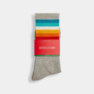 Revolution Jaquard Crew Sock Socks Grey-melange