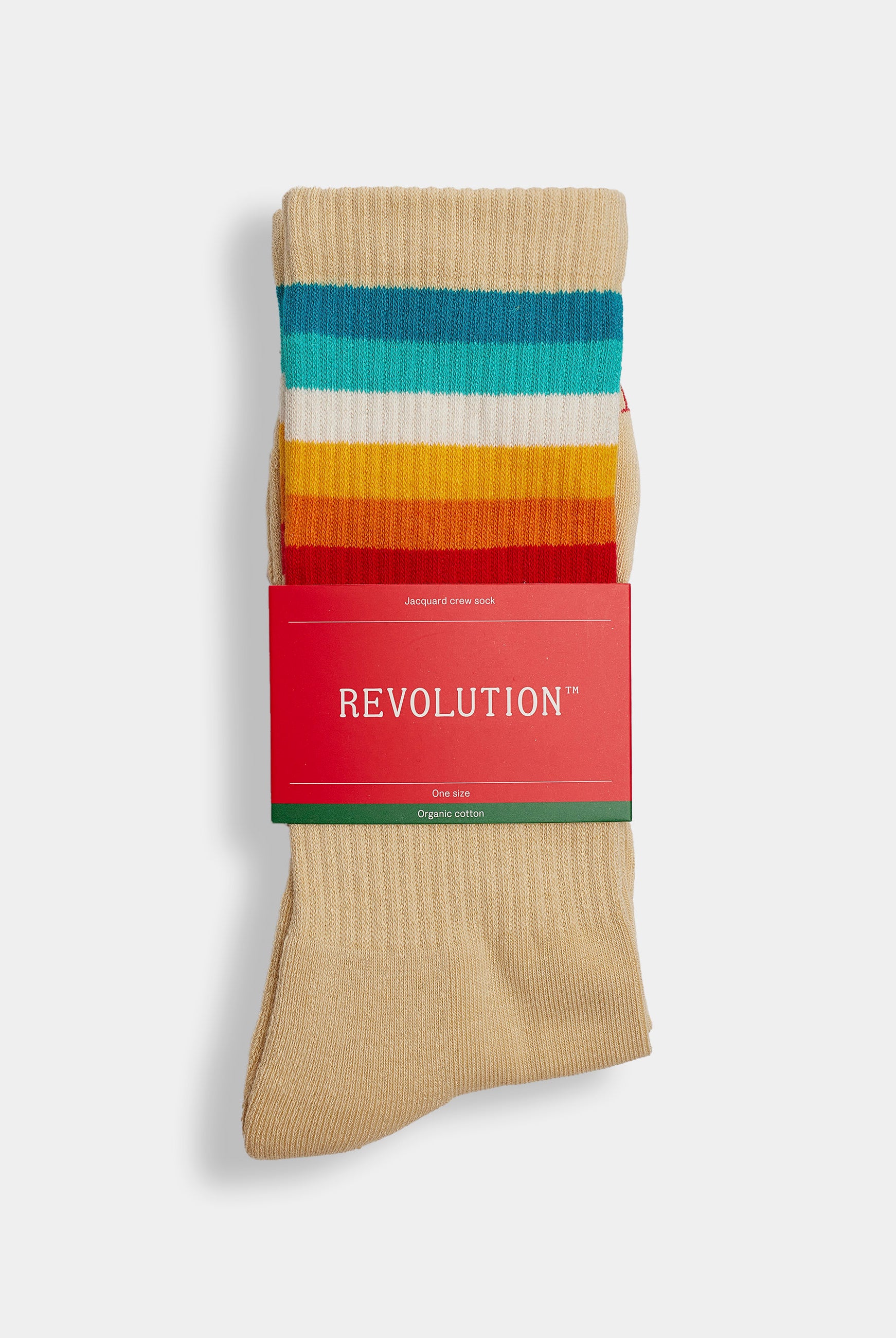 Revolution Jaquard Crew Sock Socks Beige