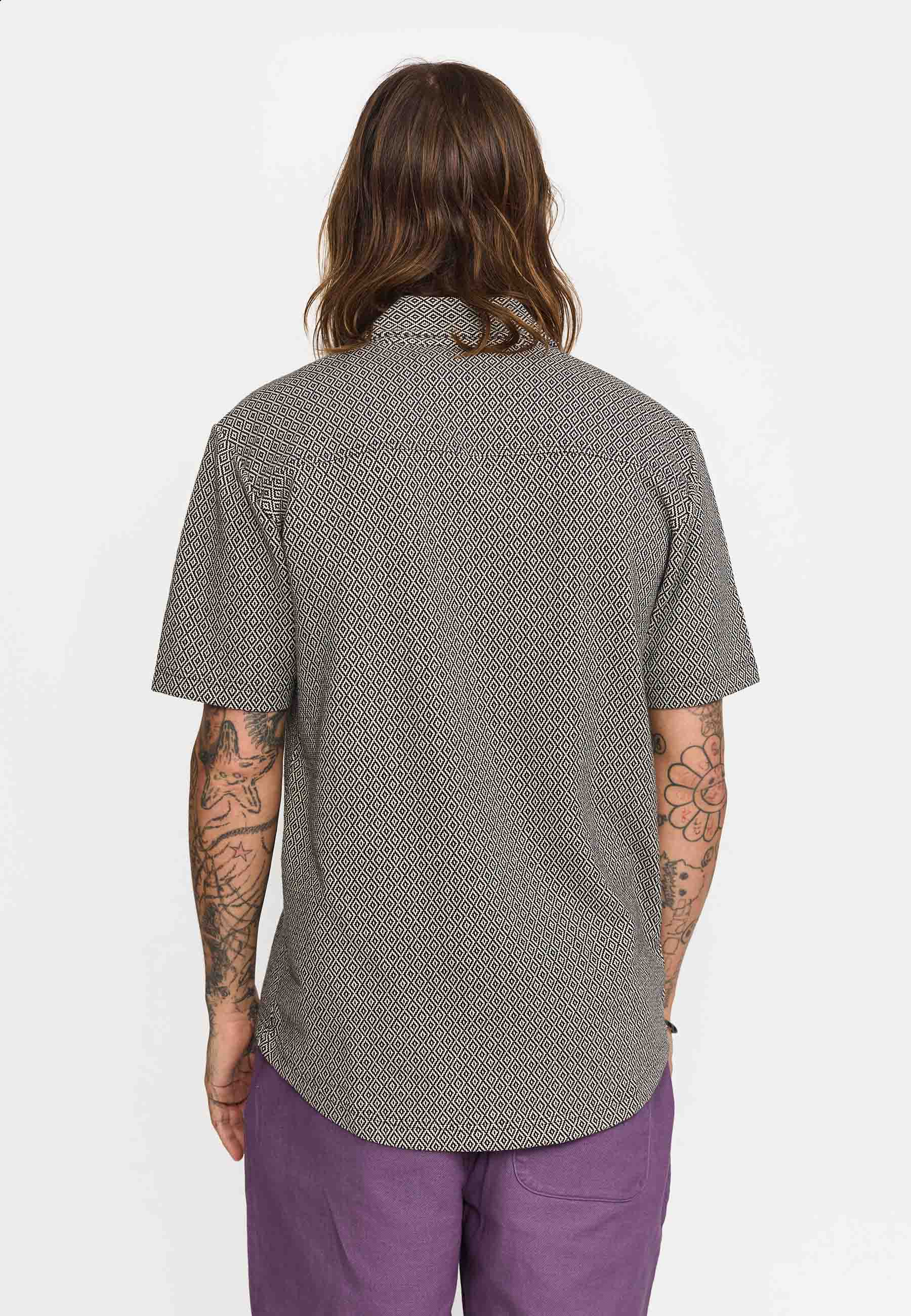 Revolution Jaquard Short-sleeved Cuban Shirt Short-sleeve shirts Black