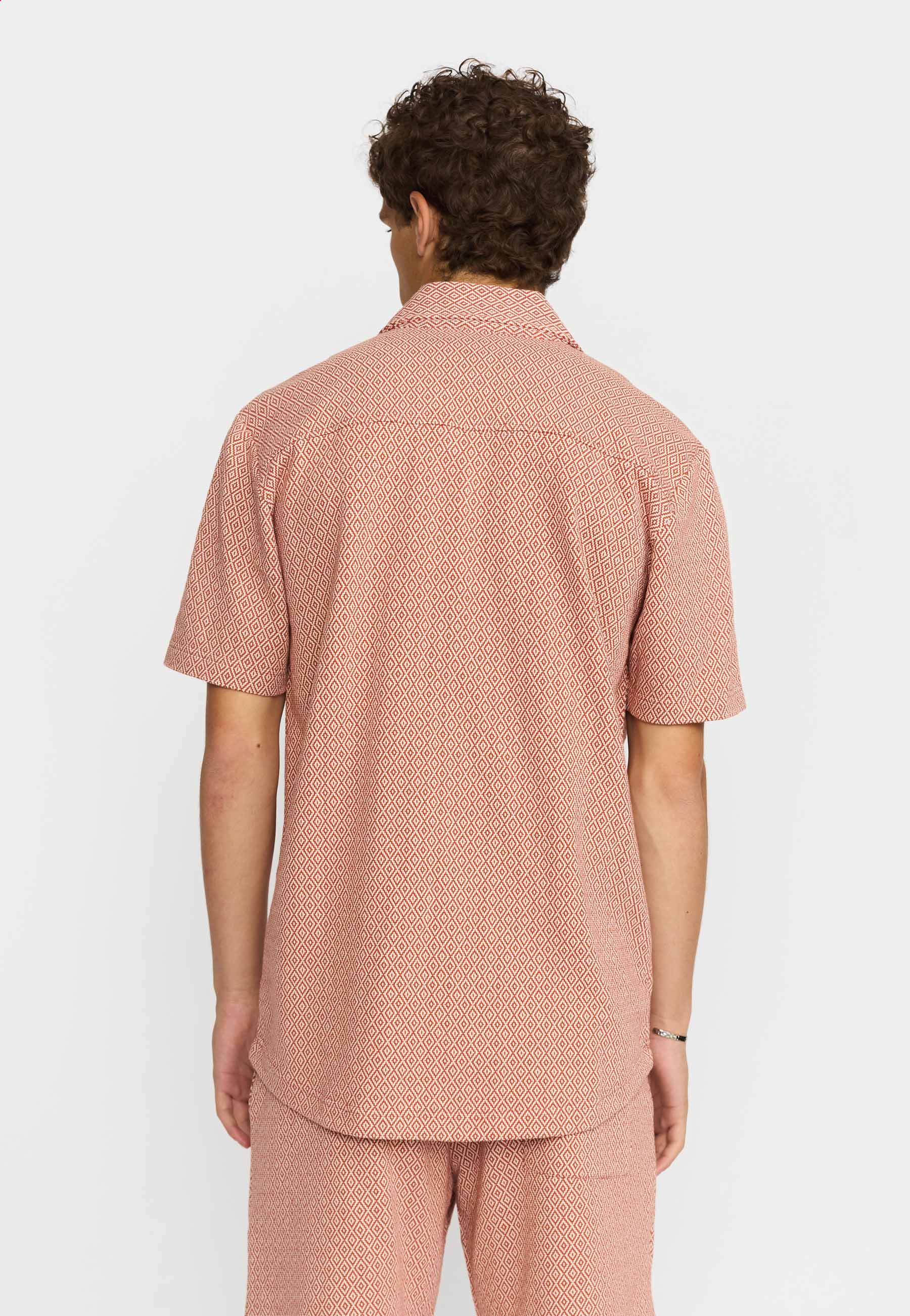 Revolution Jaquard Short-sleeved Cuban Shirt Short-sleeve shirts Orange