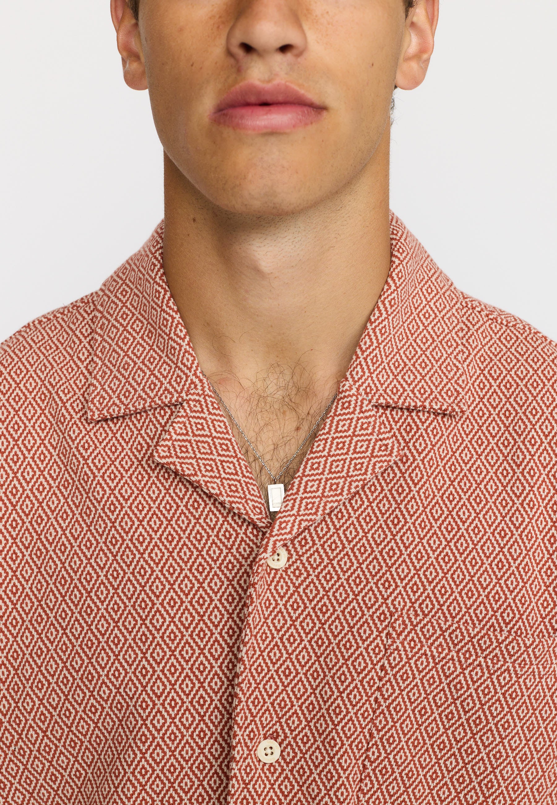 Revolution Jaquard Short-sleeved Cuban Shirt Short-sleeve shirts Orange