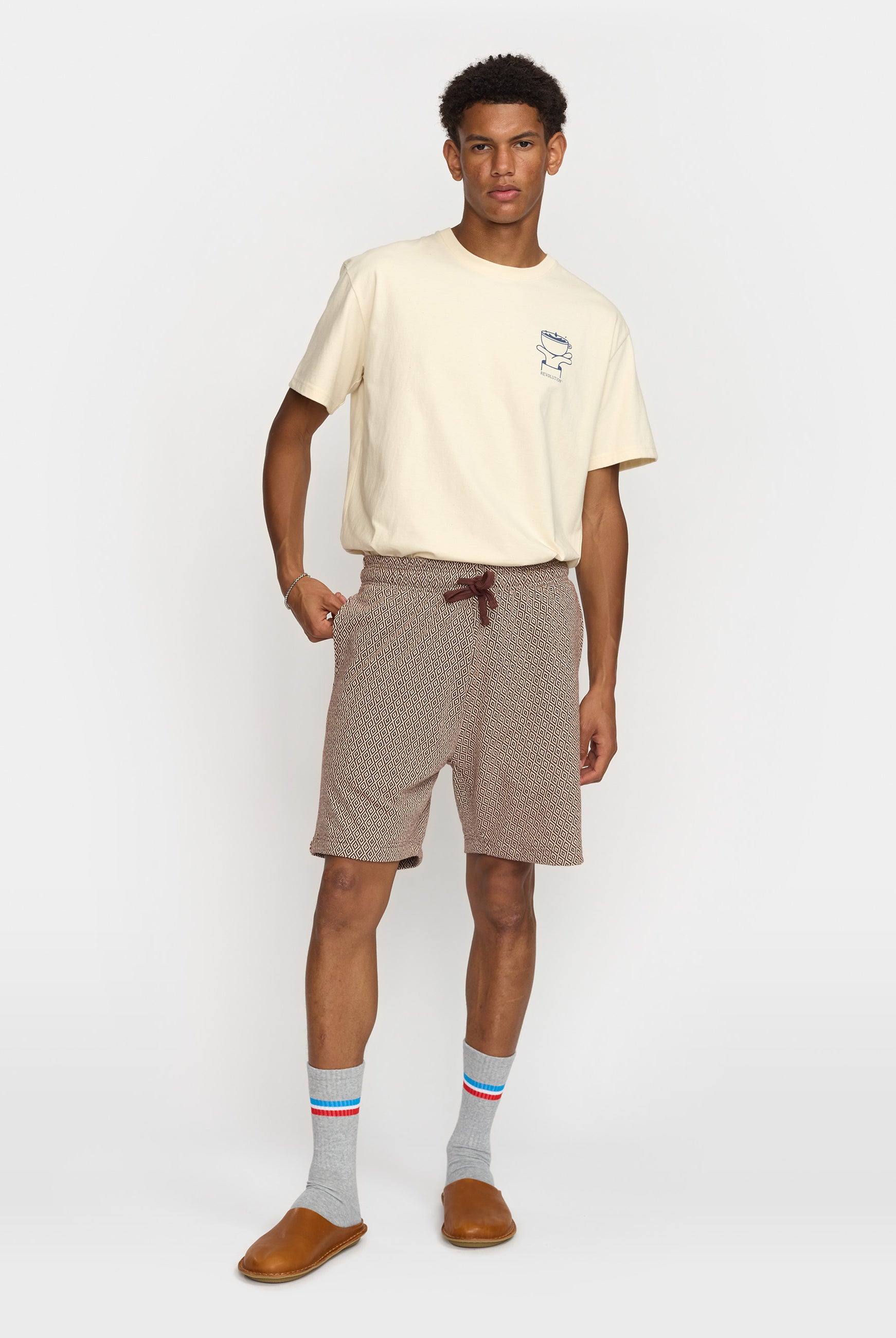 Revolution Jaquard Shorts Shorts Brown