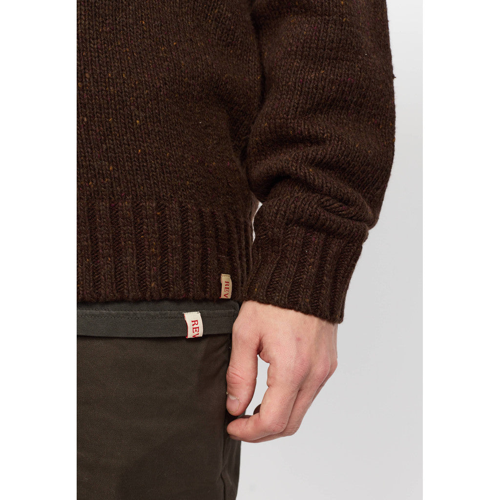 Revolution Knit Cardigan Knitwear Darkbrown