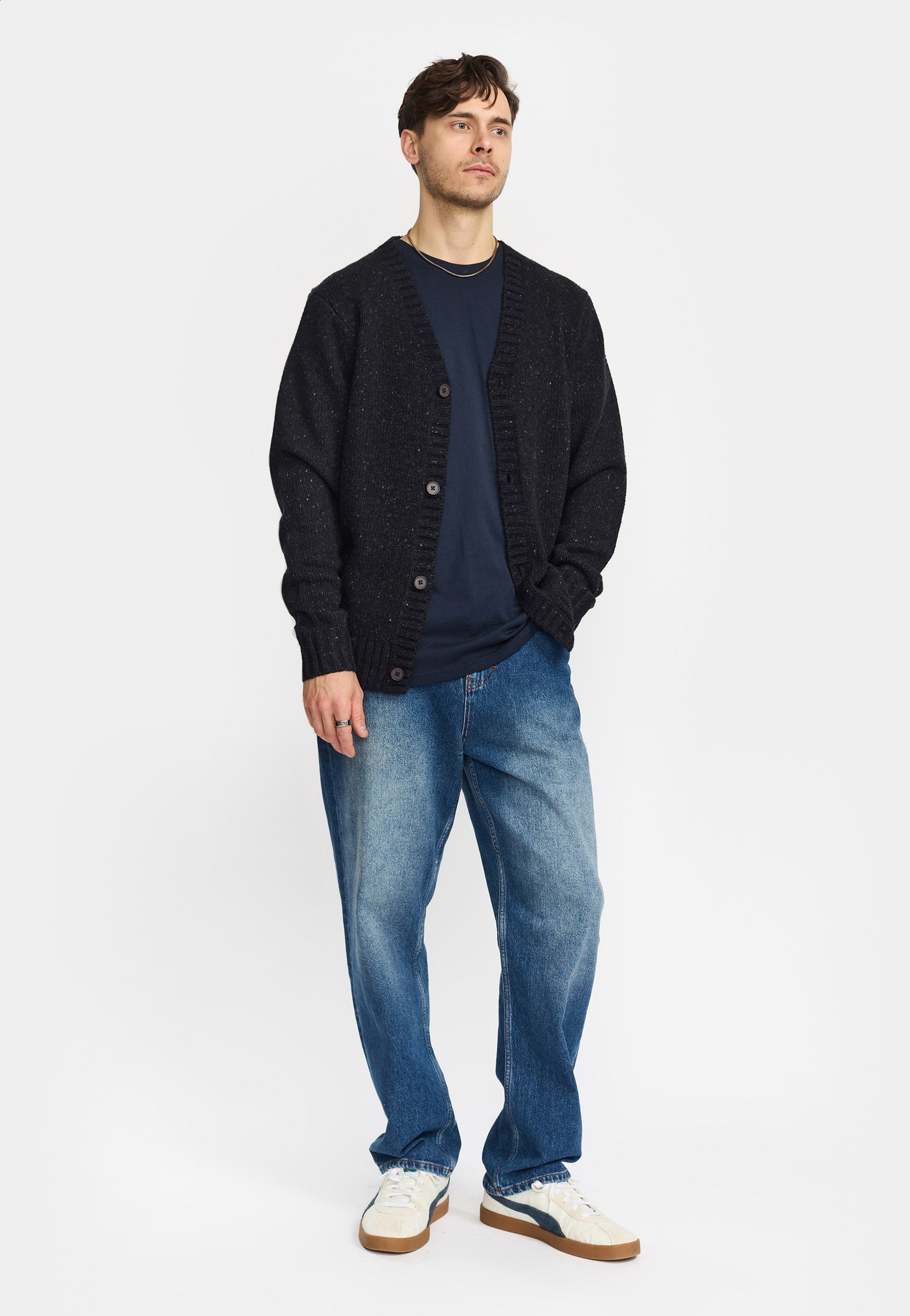 Revolution Knit Cardigan Knitwear Darknavy