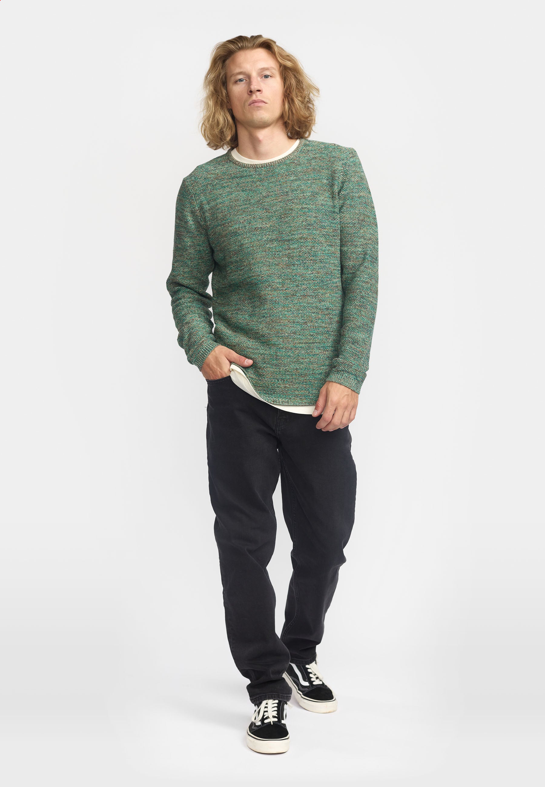 Revolution Knit Sweater Knitwear Green-mix