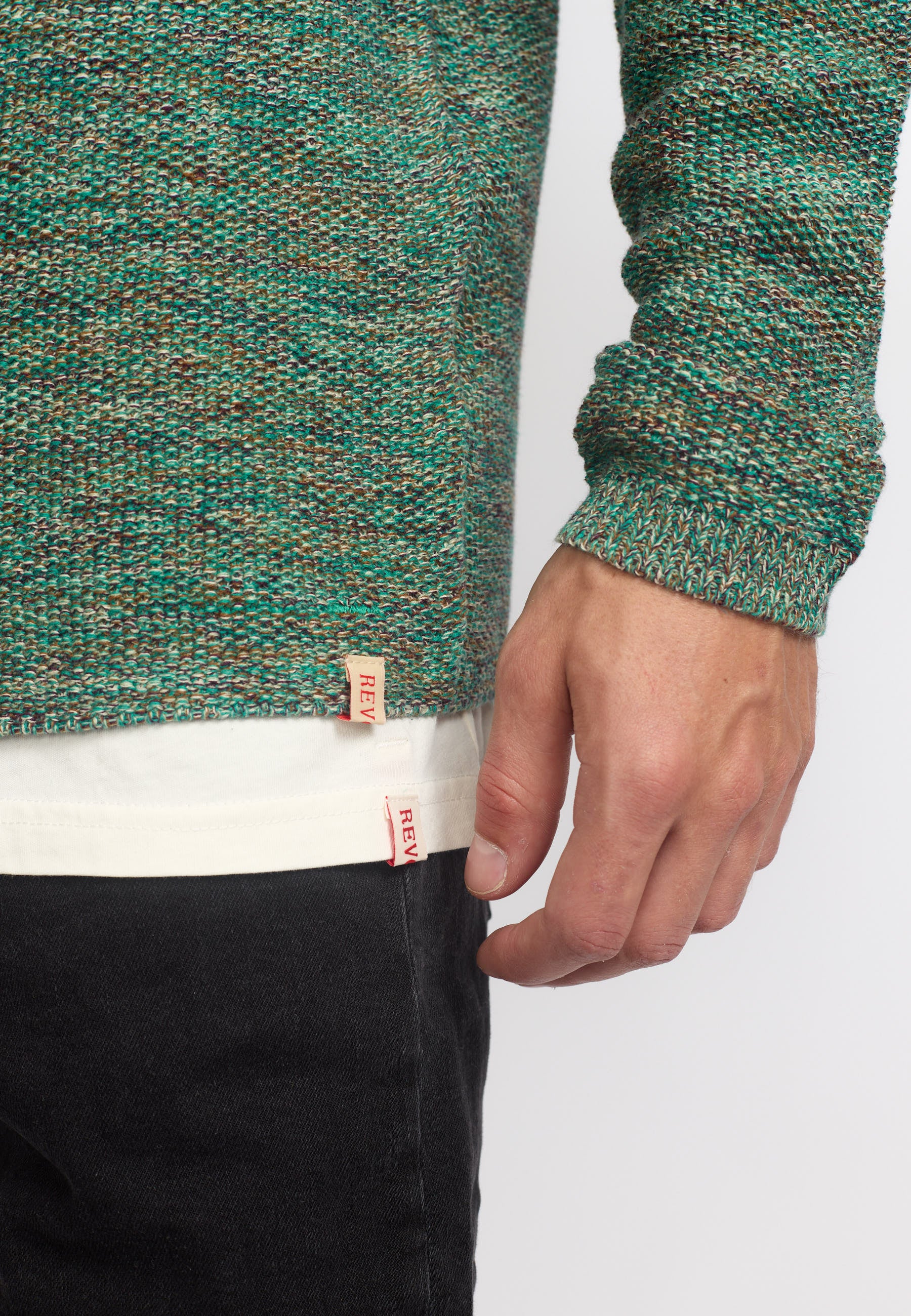 Revolution Knit Sweater Knitwear Green-mix