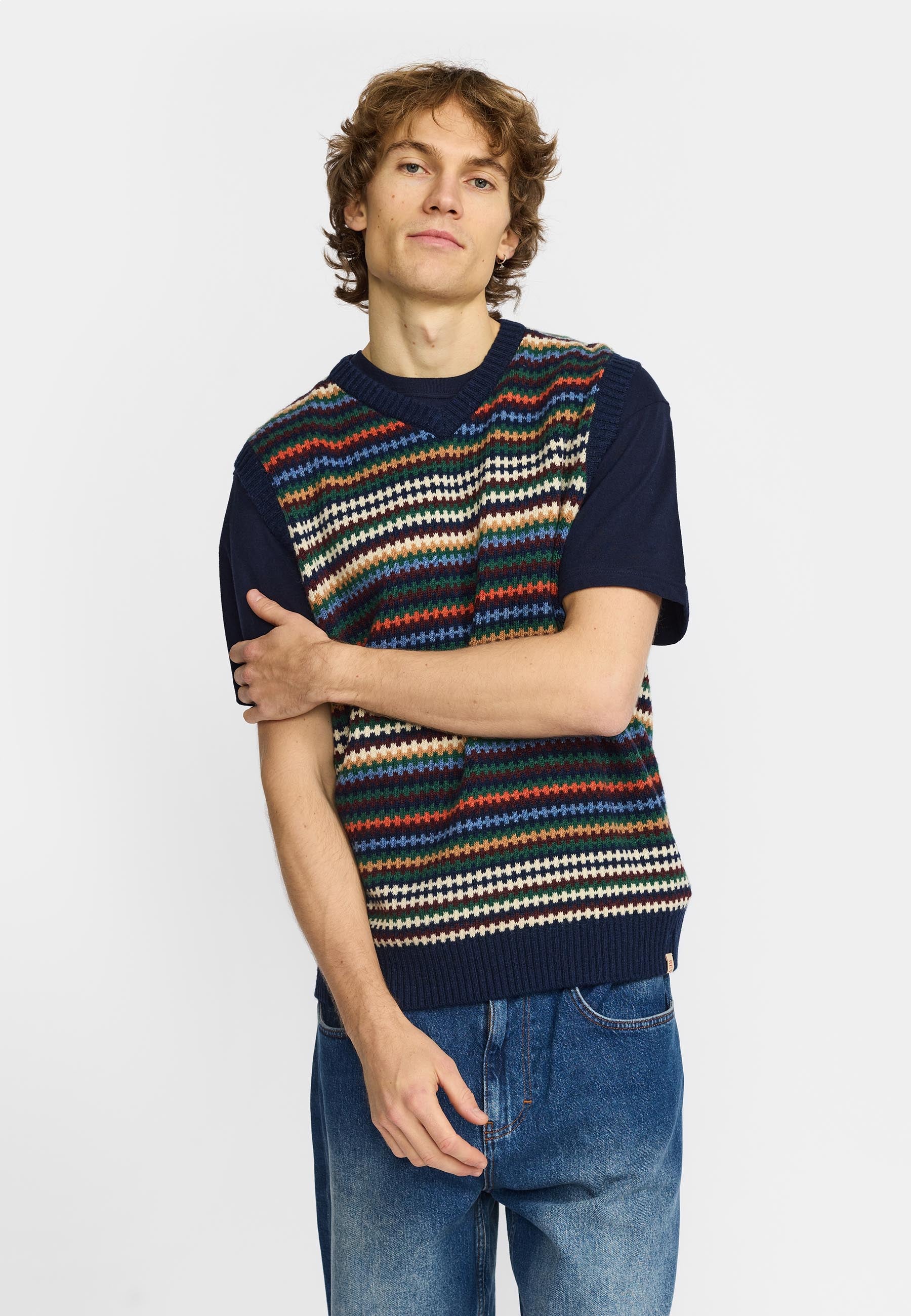 Revolution Knit Vest Knitwear Navy