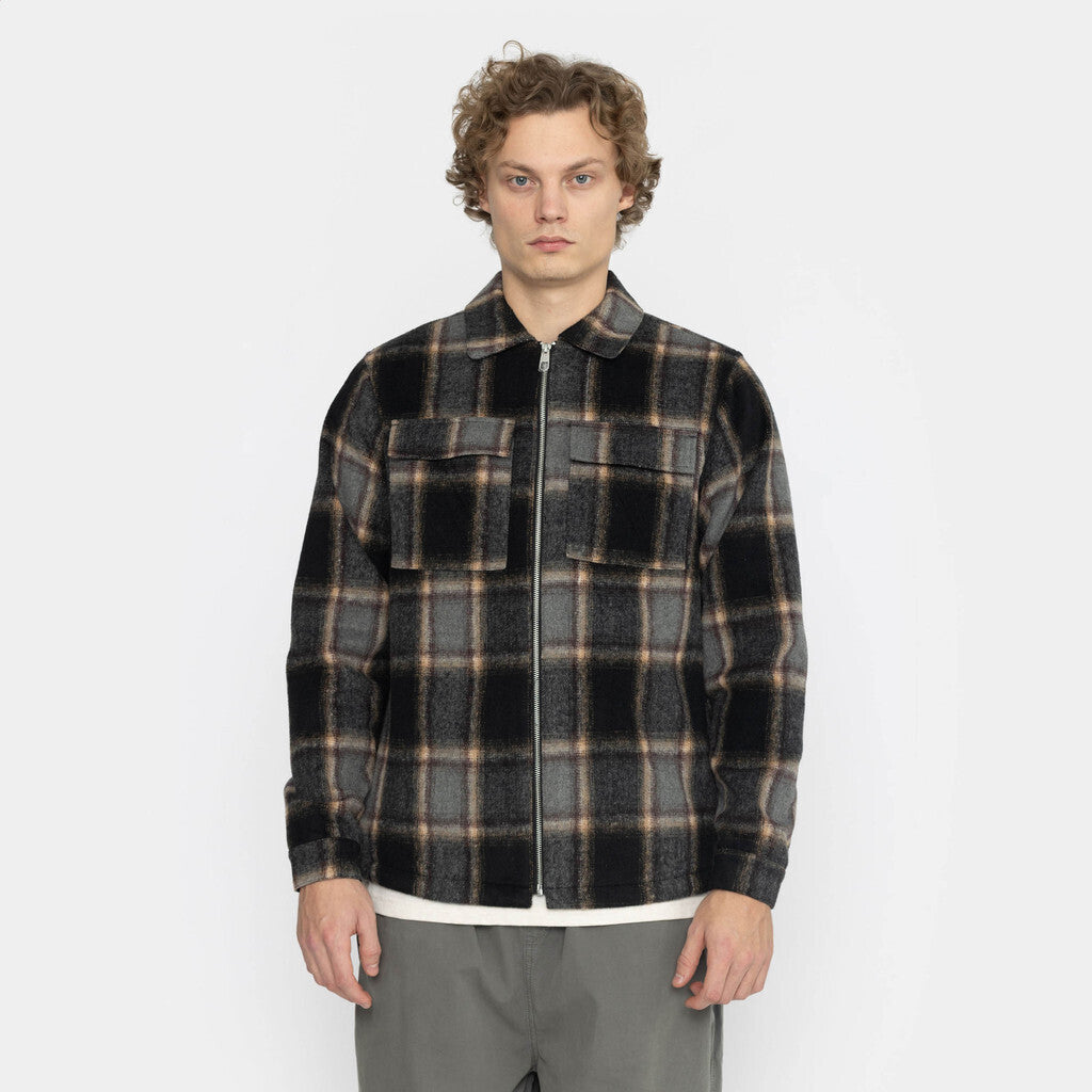 Revolution Lined Overshirt W Zipper Overshirts Black