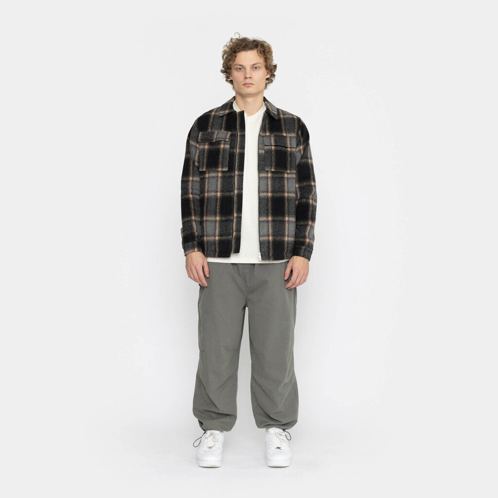 Revolution Lined Overshirt W Zipper Overshirts Black