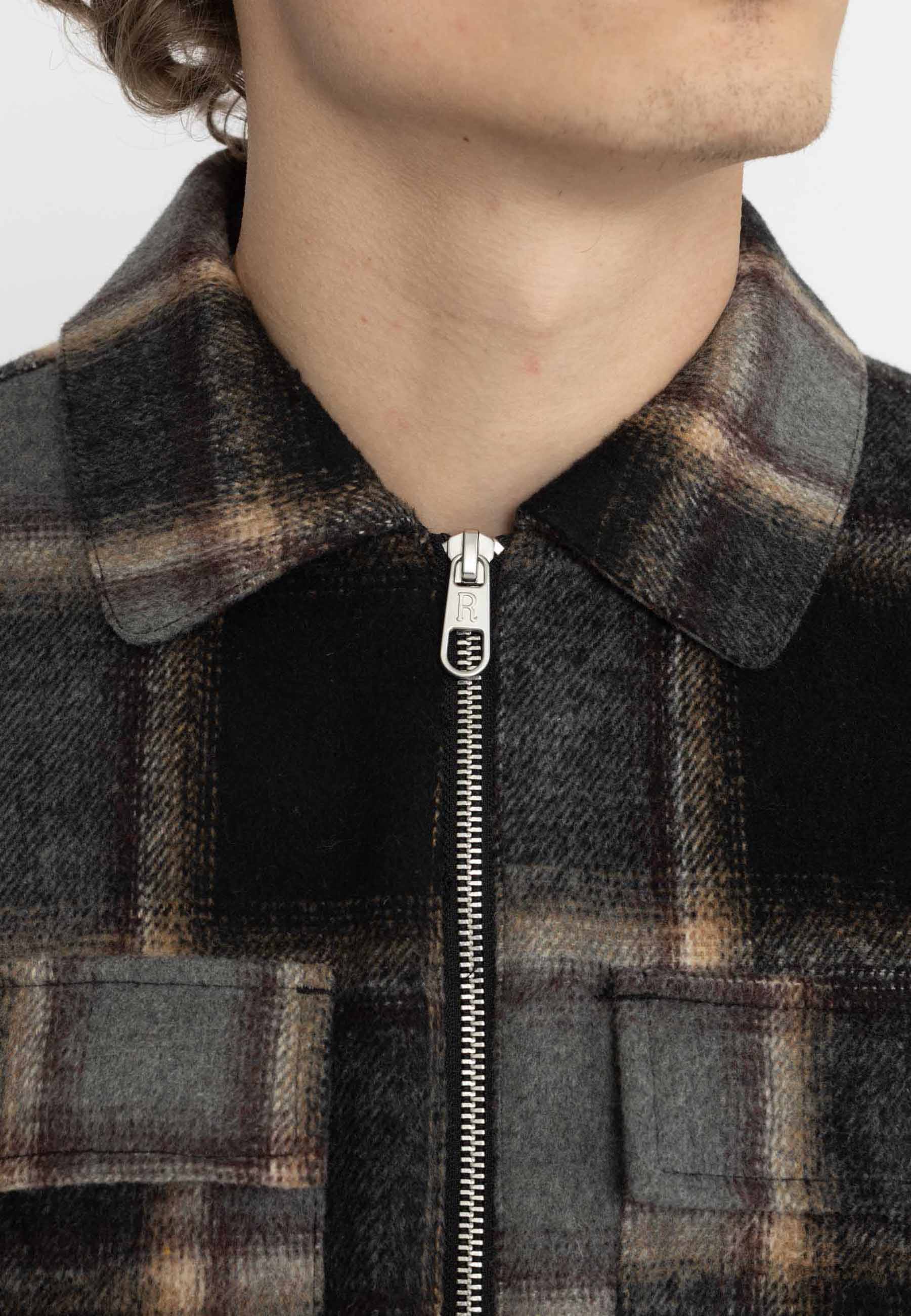 Revolution Lined Overshirt W Zipper Overshirts Black