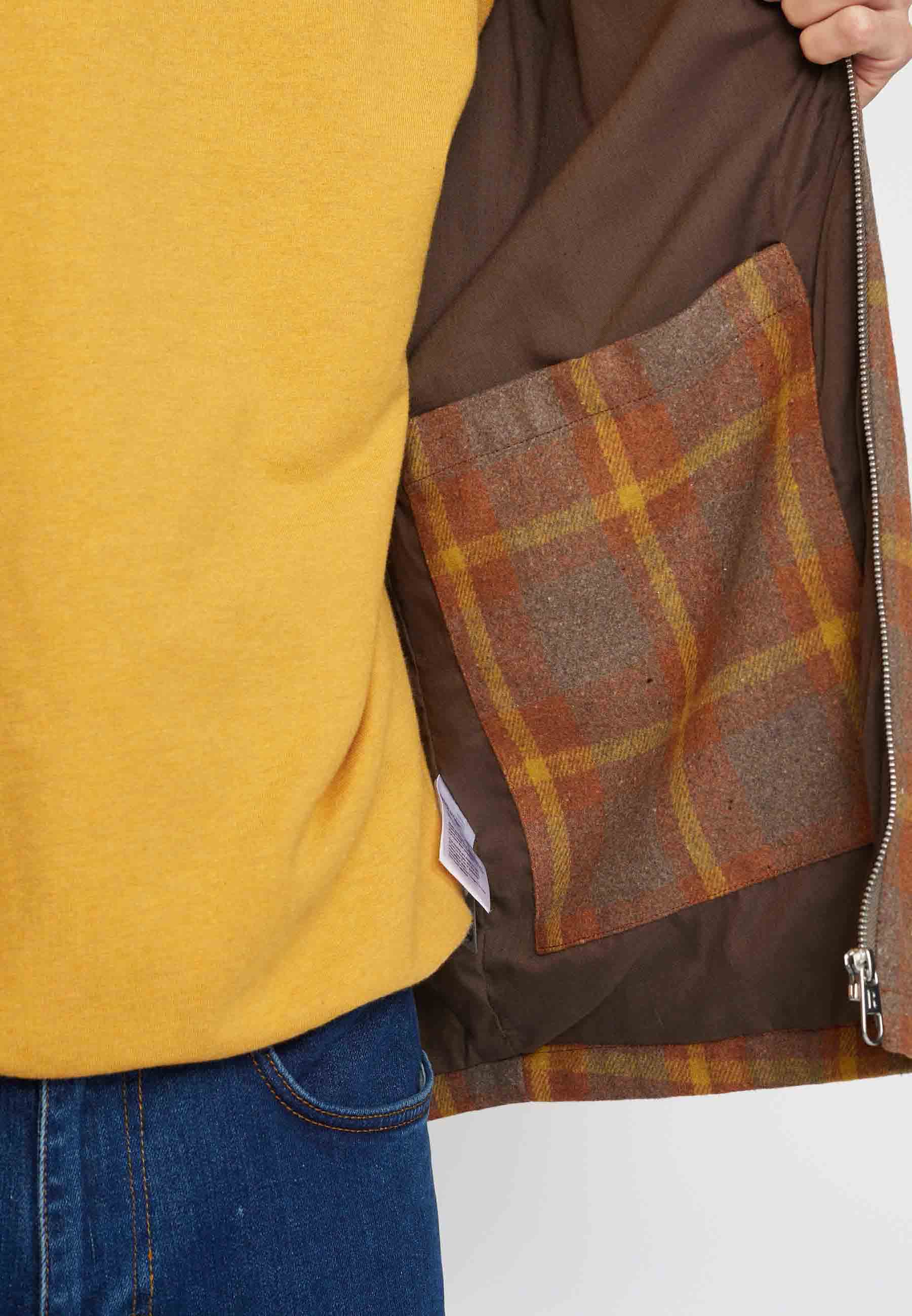 Revolution Lined Overshirt w Zipper Overshirts Brown