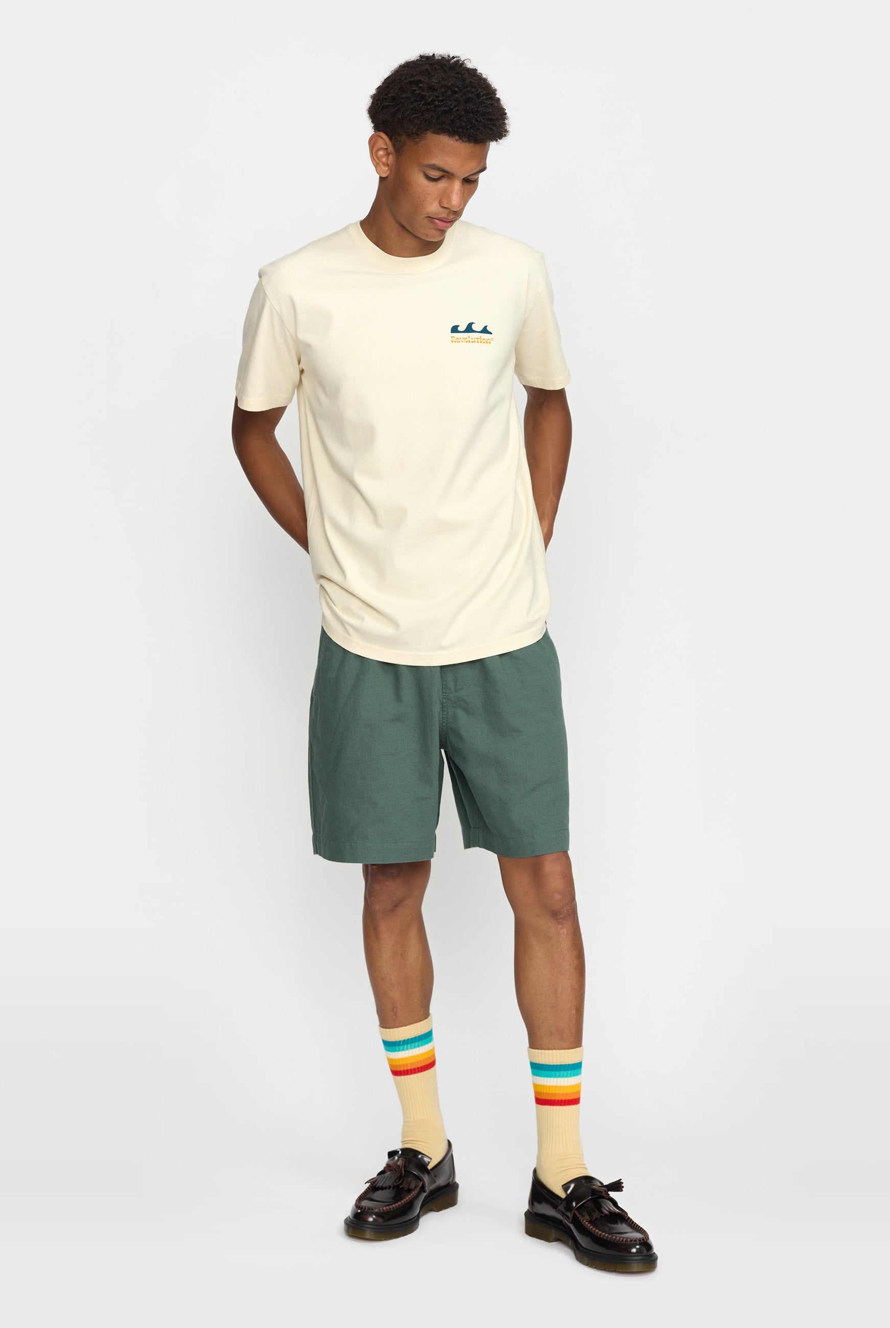 Revolution Linen Shorts Shorts Dustgreen
