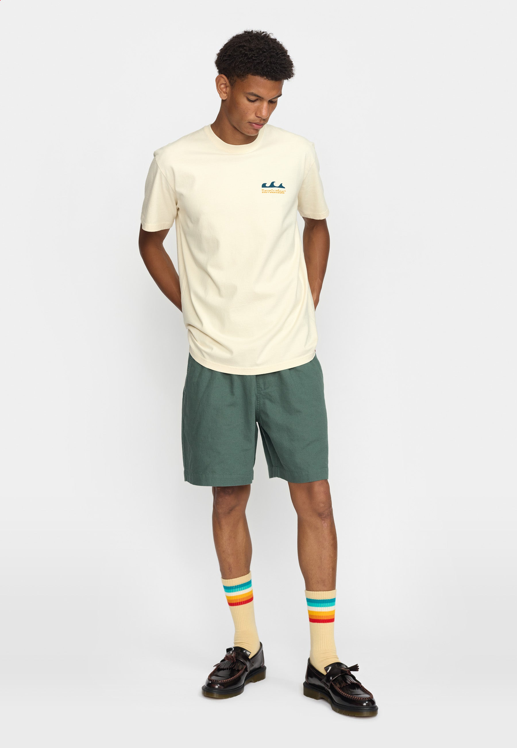 Revolution Linen Shorts Shorts Dustgreen