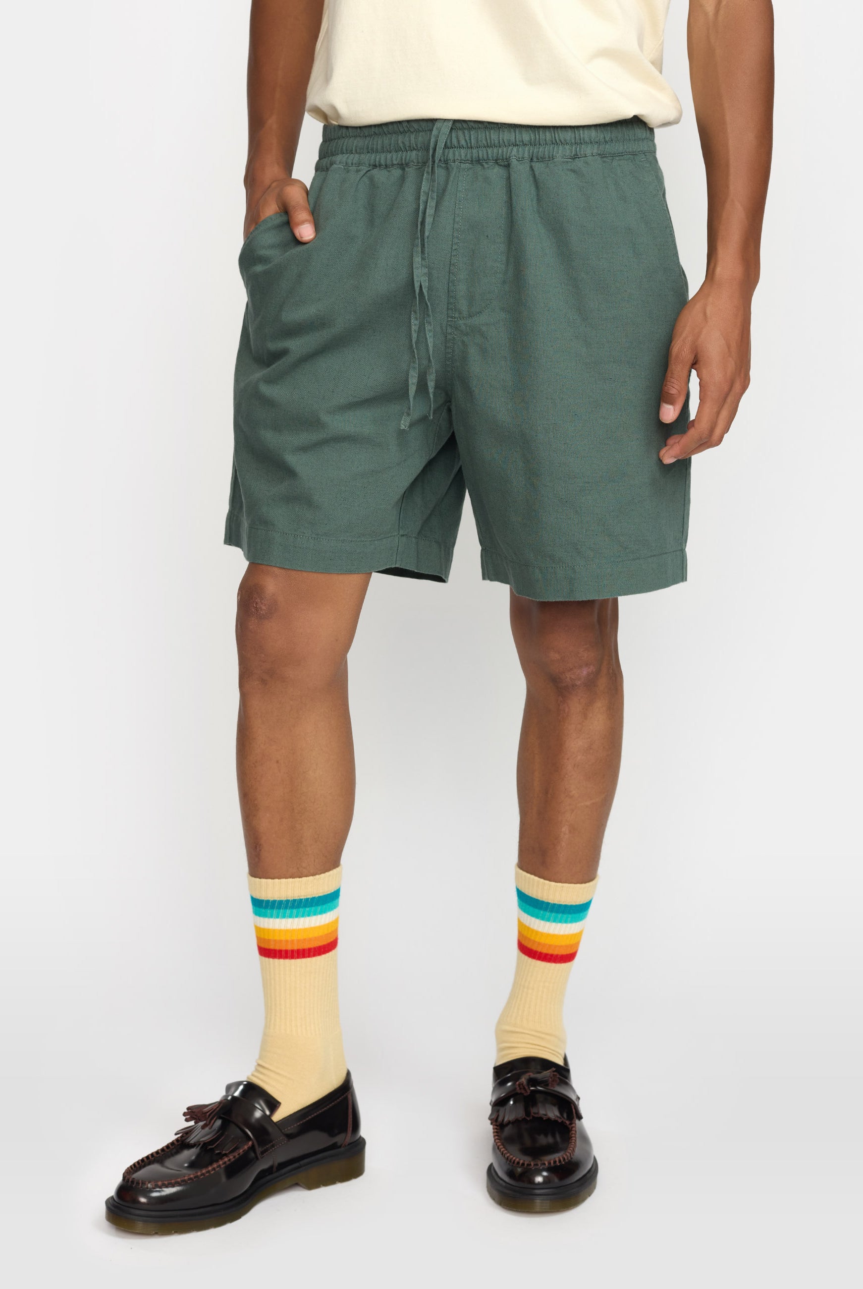 Revolution Linen Shorts Shorts Dustgreen