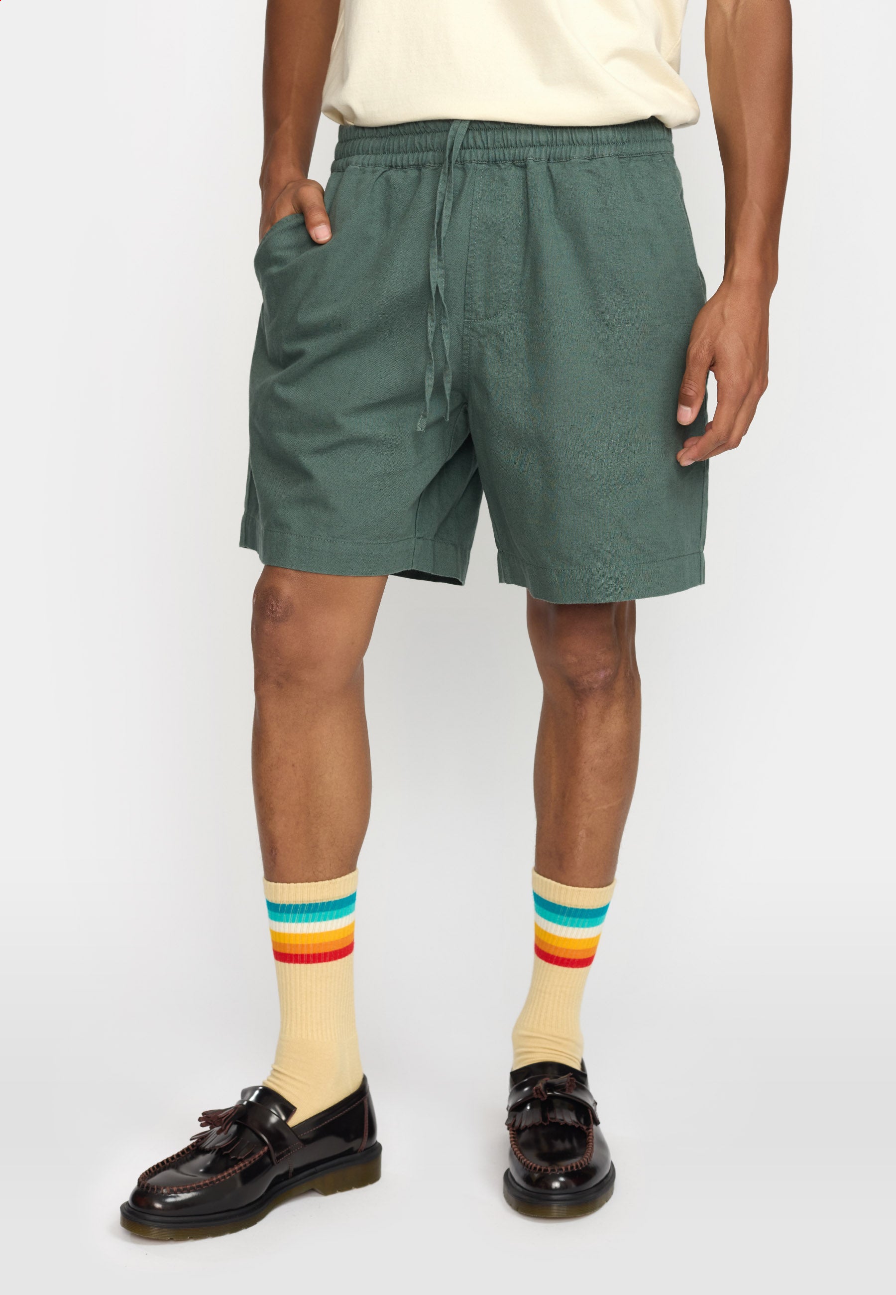 Revolution Linen Shorts Shorts Dustgreen