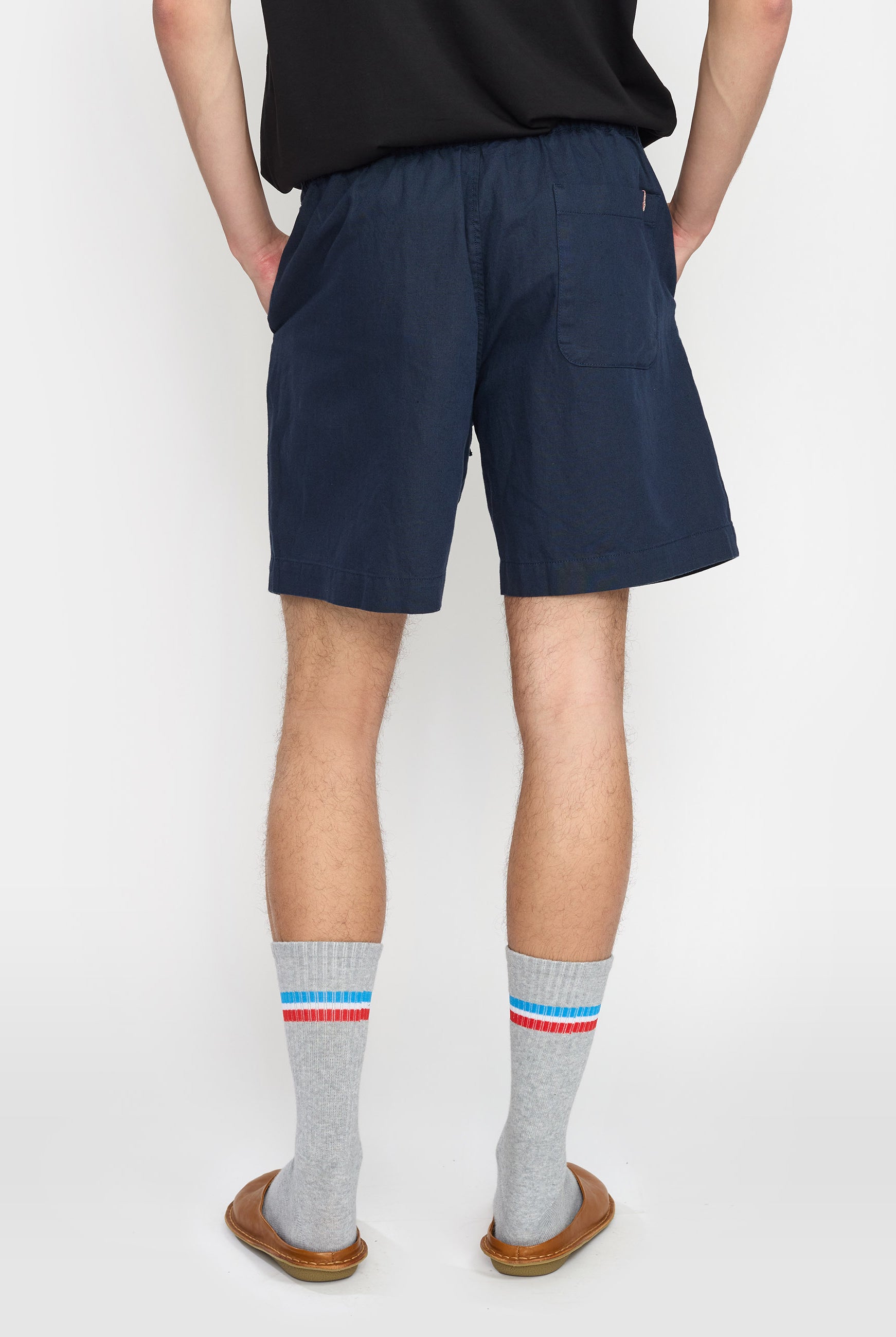 Revolution Linen Shorts Shorts Navy