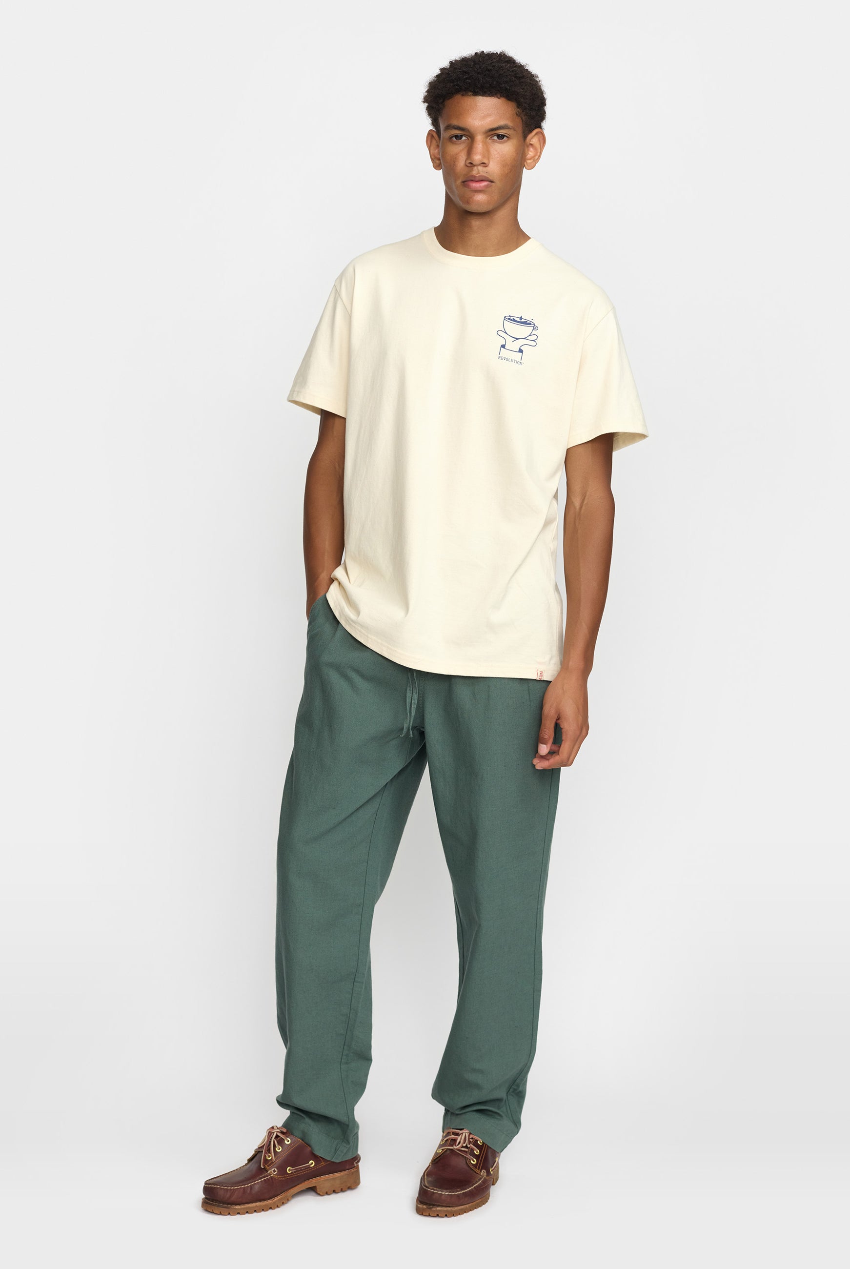 Revolution Linen Trousers Trousers Dustgreen