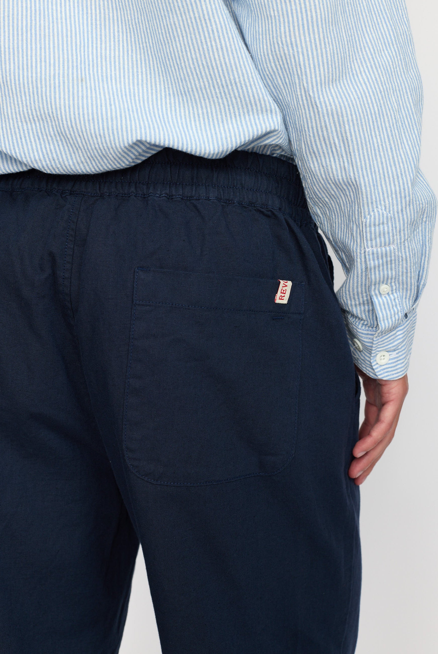 Revolution Linen Trousers Trousers Navy