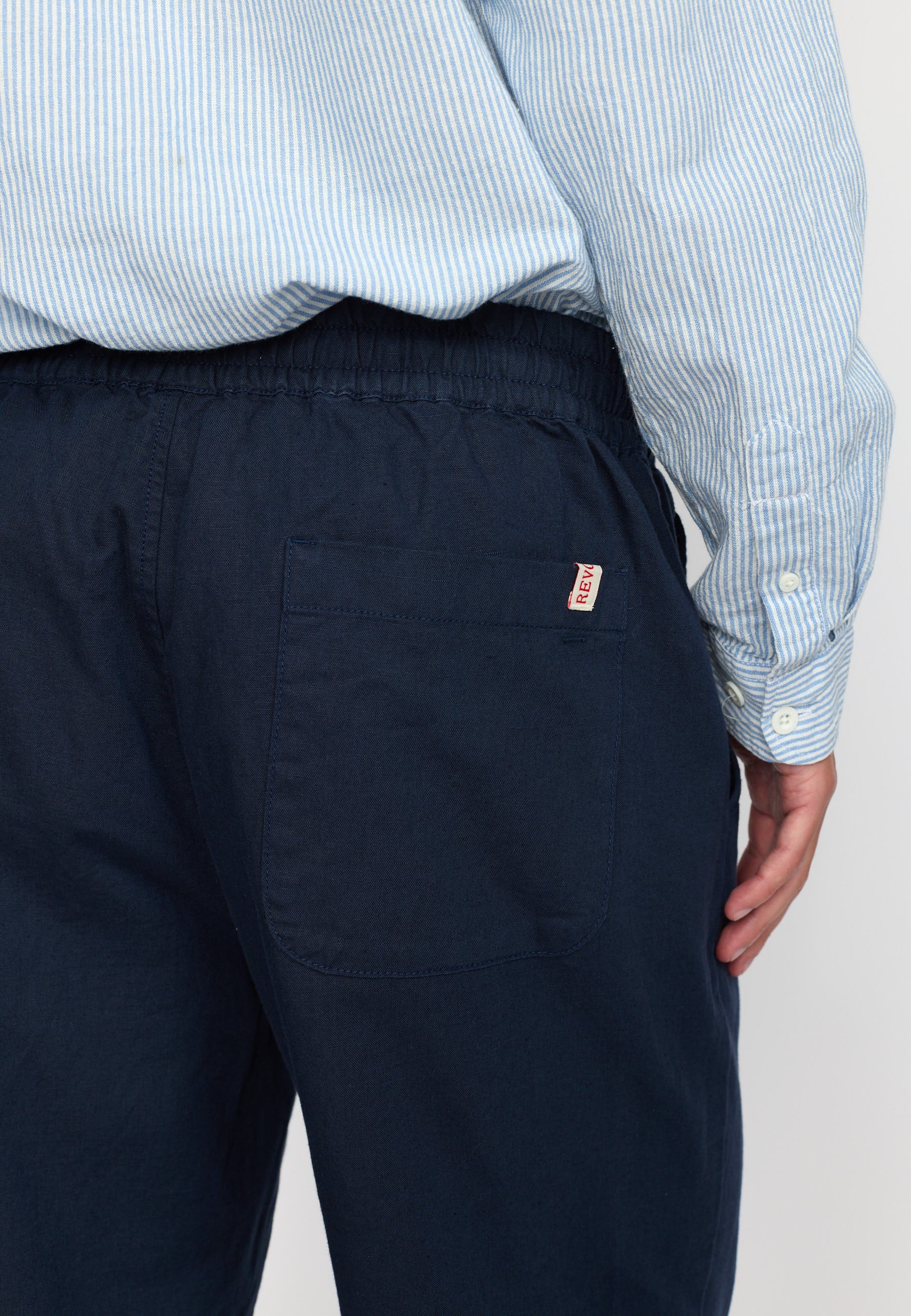 Revolution Linen Trousers Trousers Navy