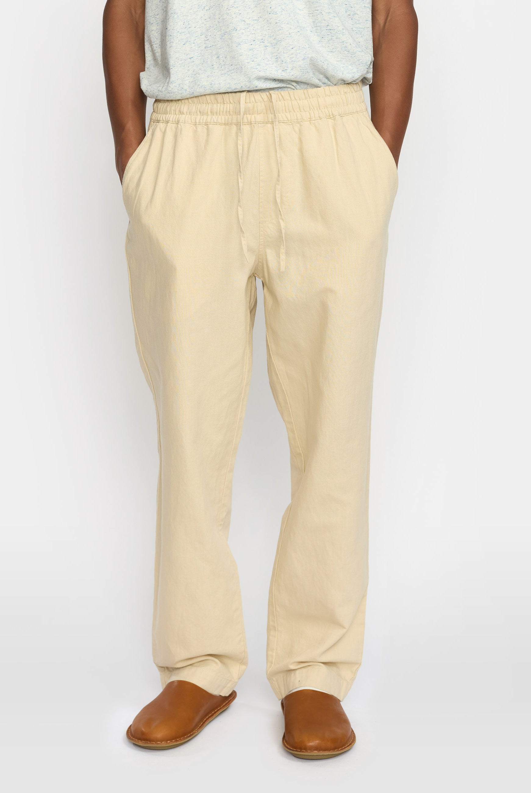 Revolution Linen Trousers Trousers Offwhite