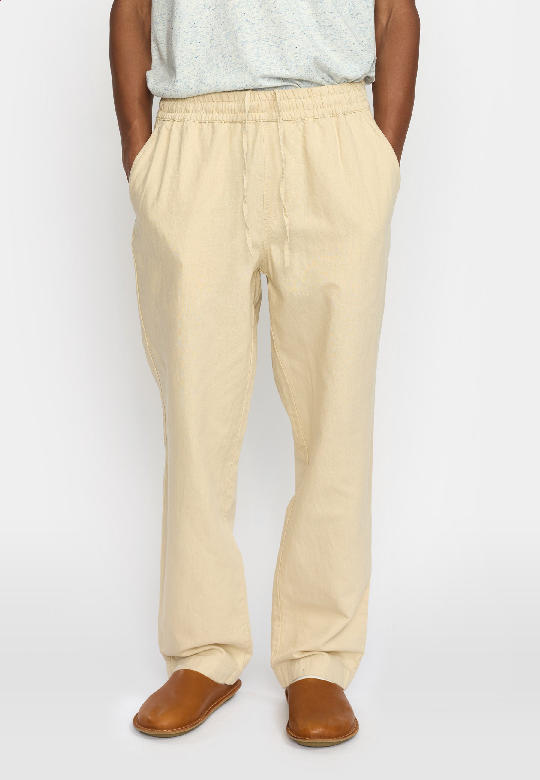 Revolution Linen Trousers Trousers Offwhite