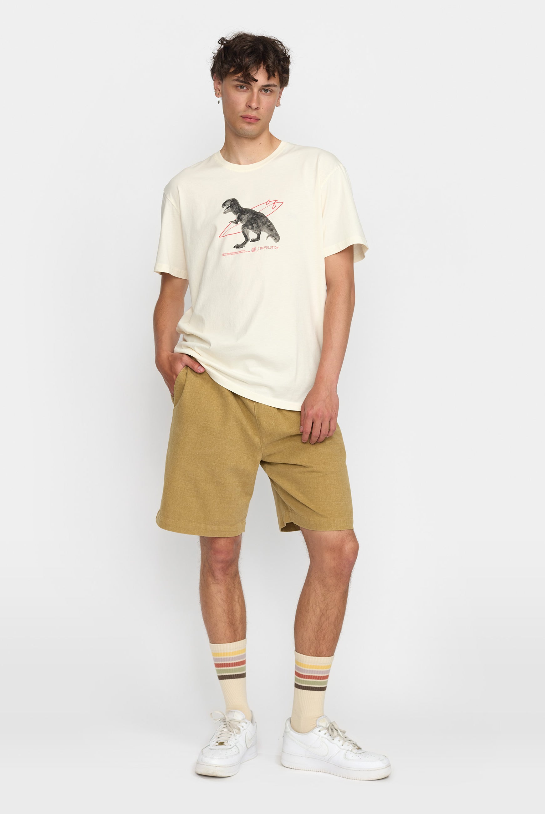 Revolution Long Casual Shorts Shorts Lightbrown