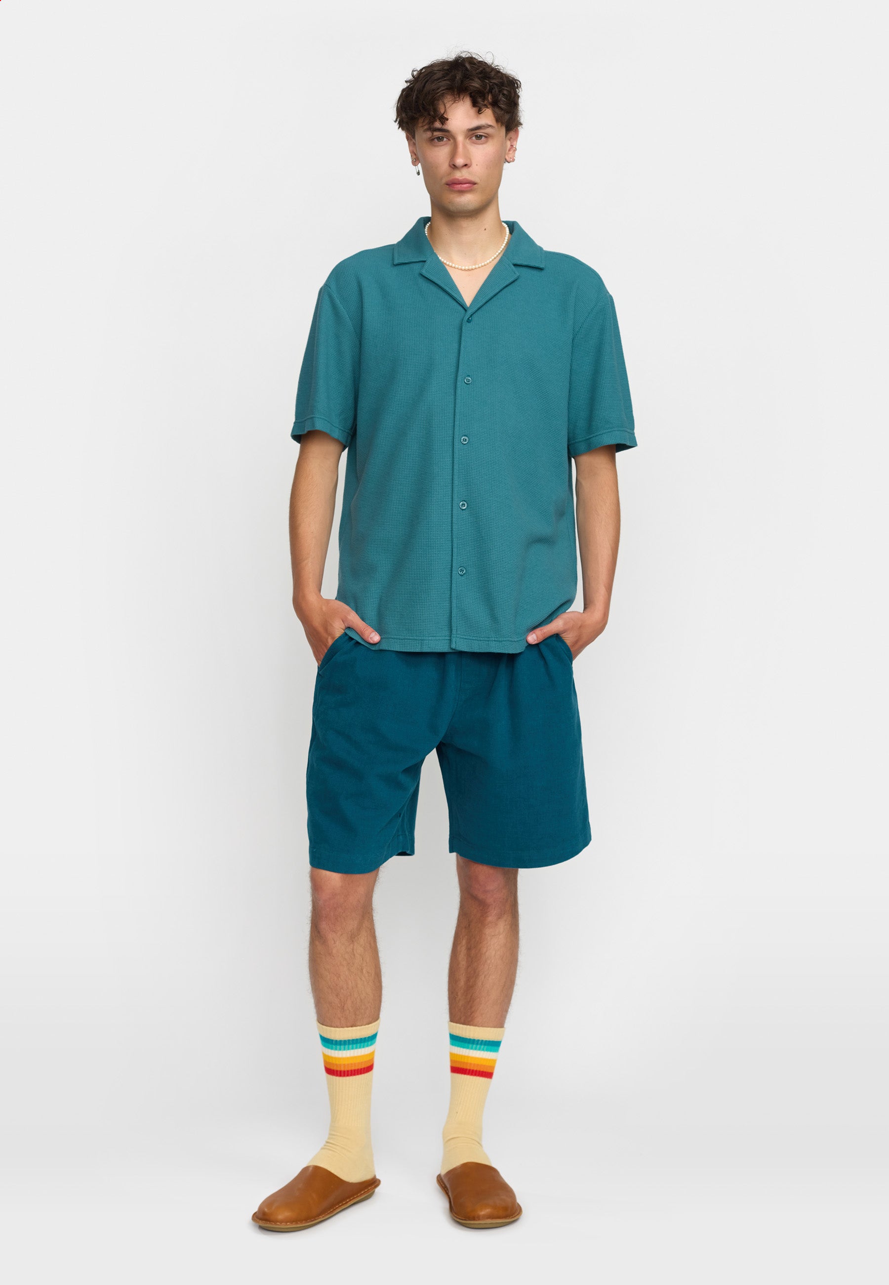 Revolution Long Casual Shorts Shorts Petrol