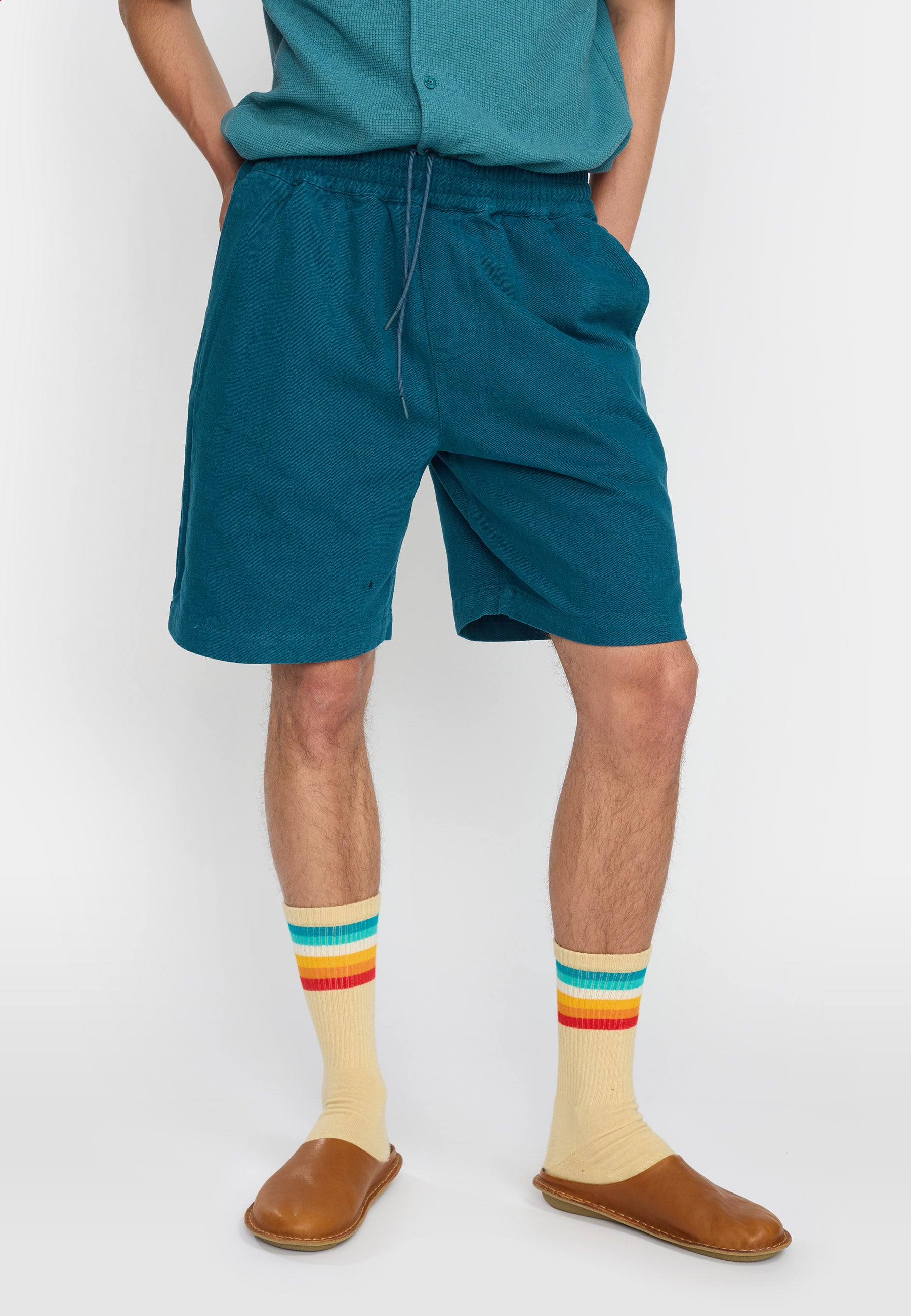 Revolution Long Casual Shorts Shorts Petrol