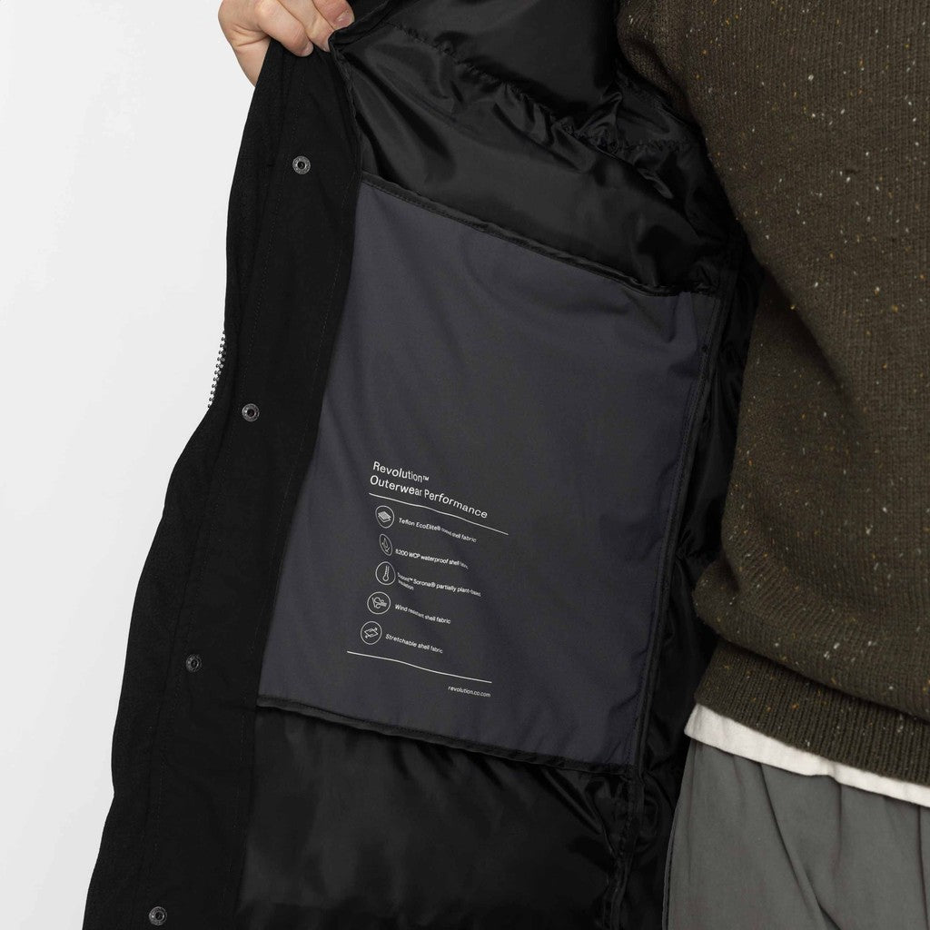 Revolution Long Puffer Jacket Winter Outerwear Black