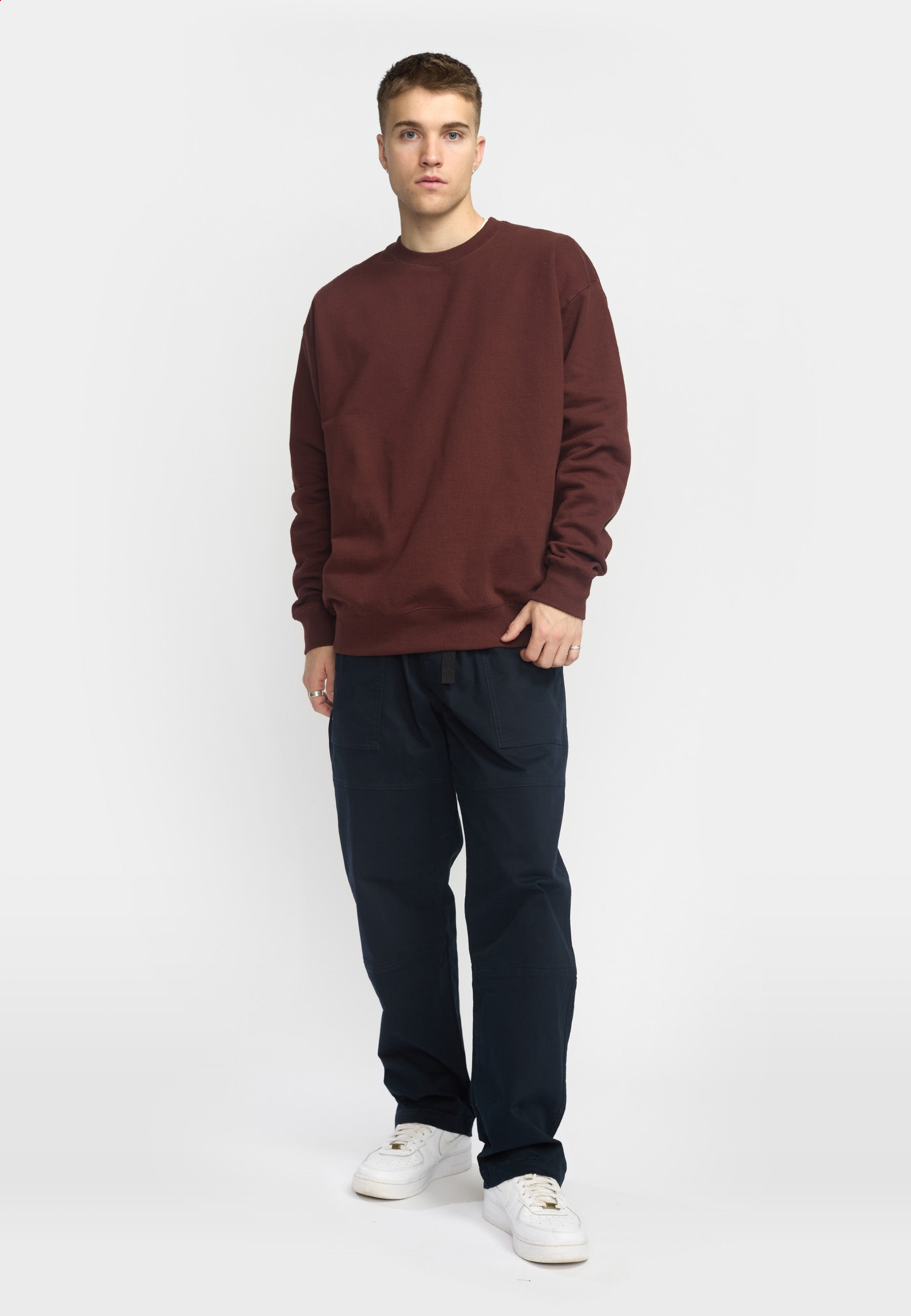 Revolution Loose Crewneck Sweatshirts Burgundy