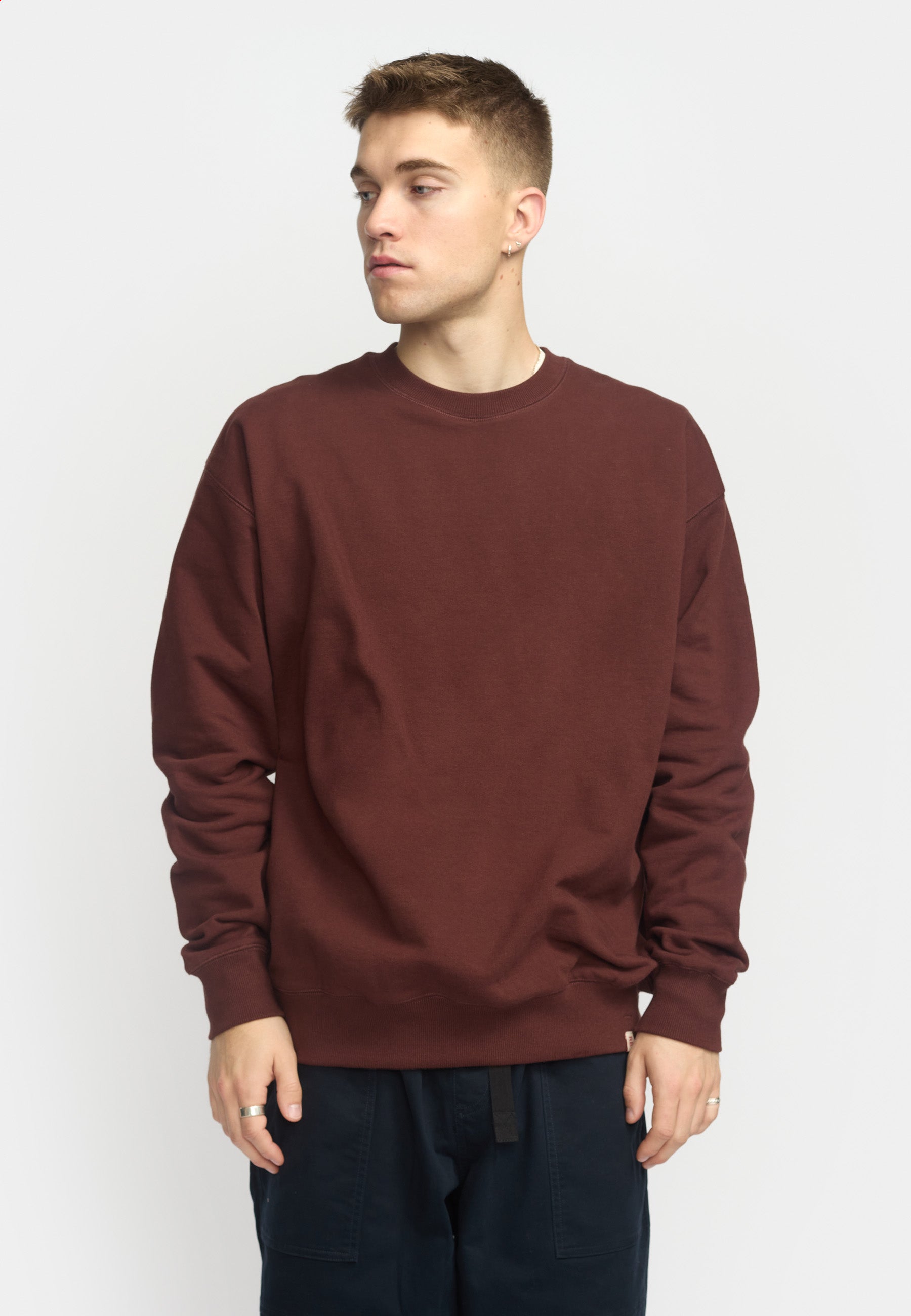 Revolution Loose Crewneck Sweatshirts Burgundy