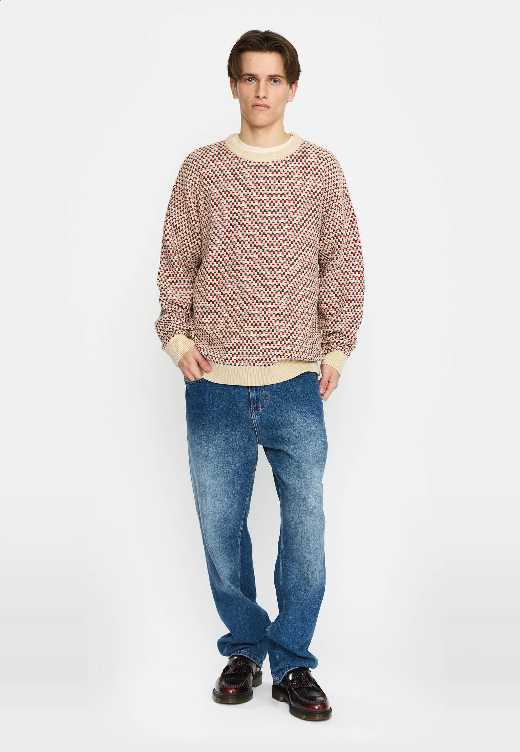 Revolution Loose Knit Sweater Knitwear Red