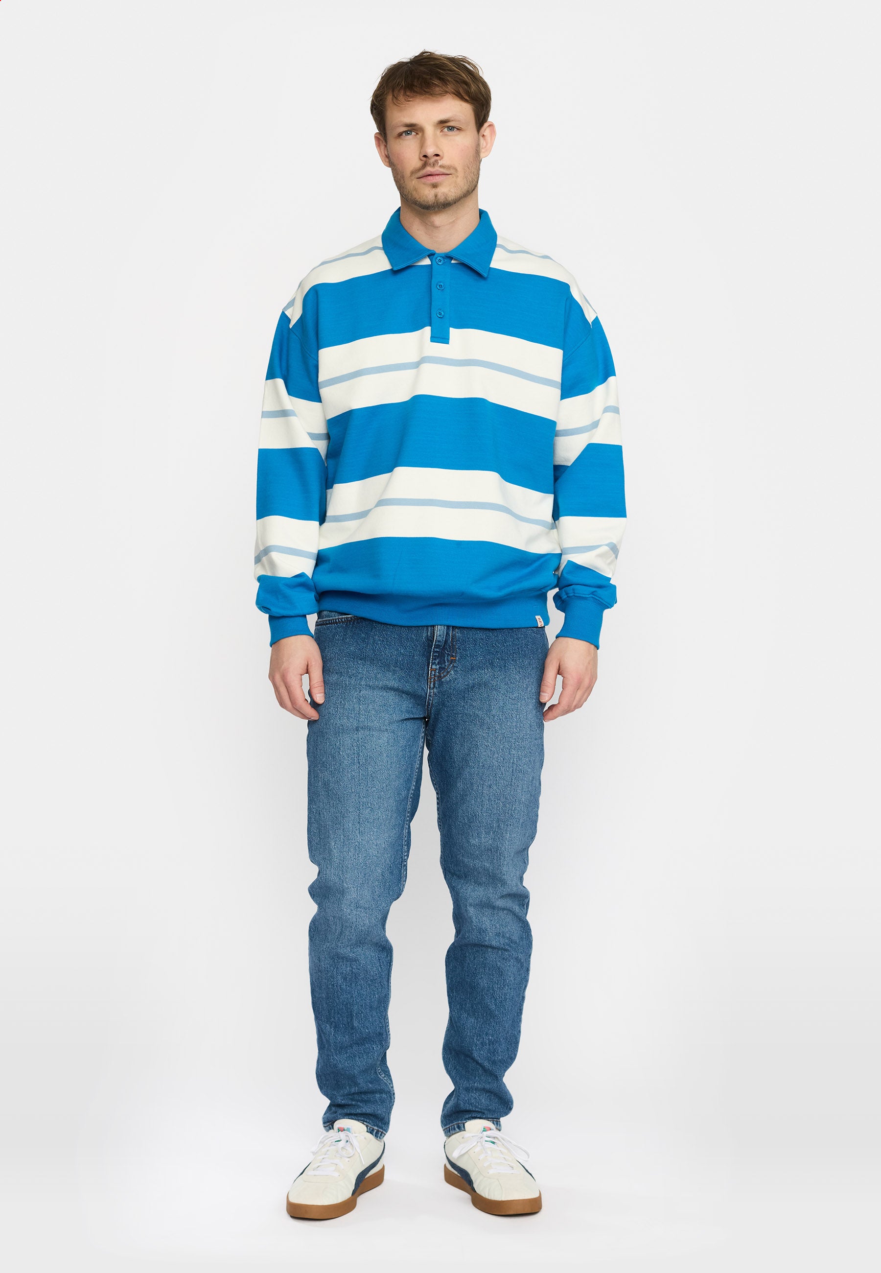 Revolution Loose Polo Sweatshirt Sweatshirts Blue