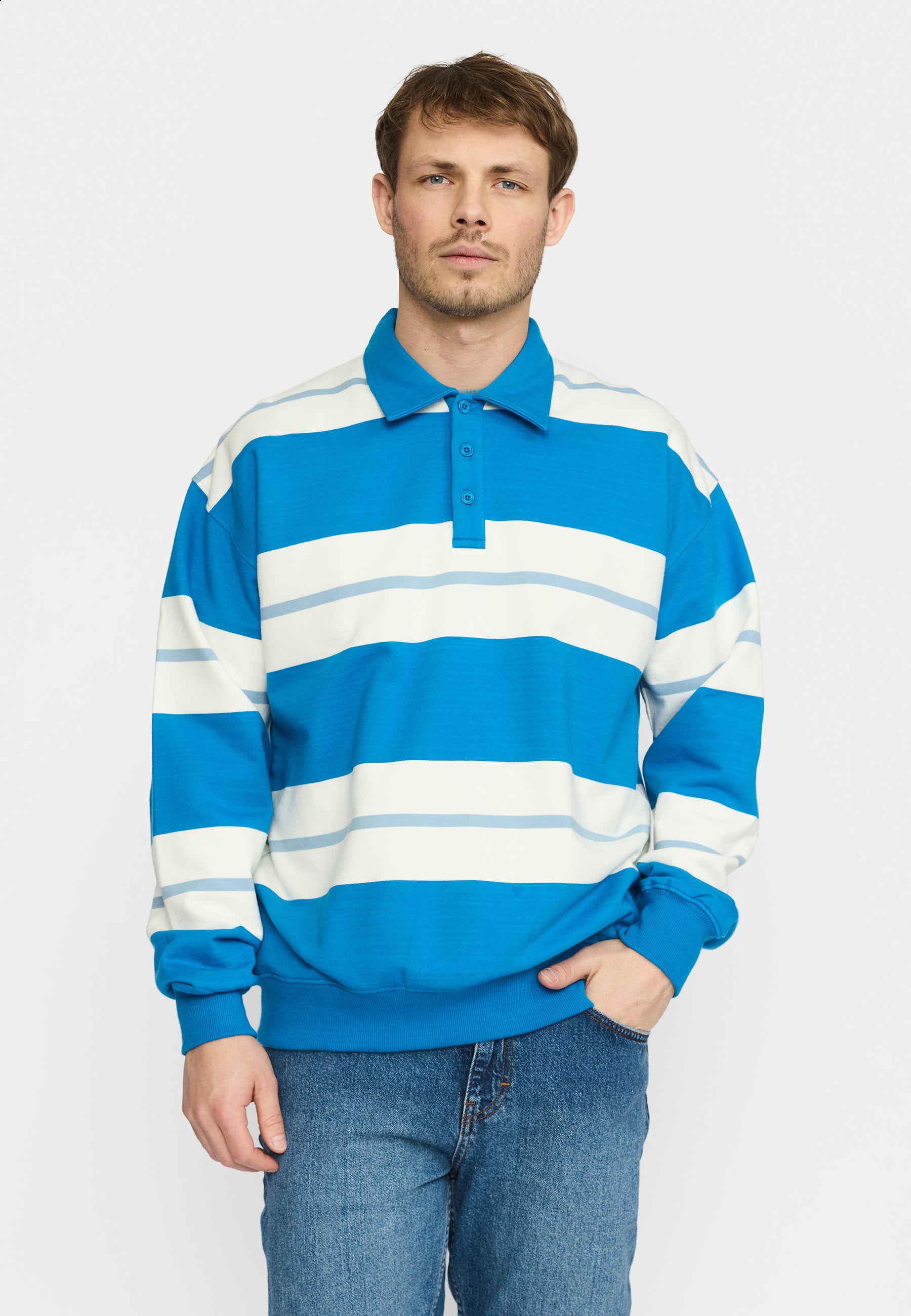 Revolution Loose Polo Sweatshirt Sweatshirts Blue