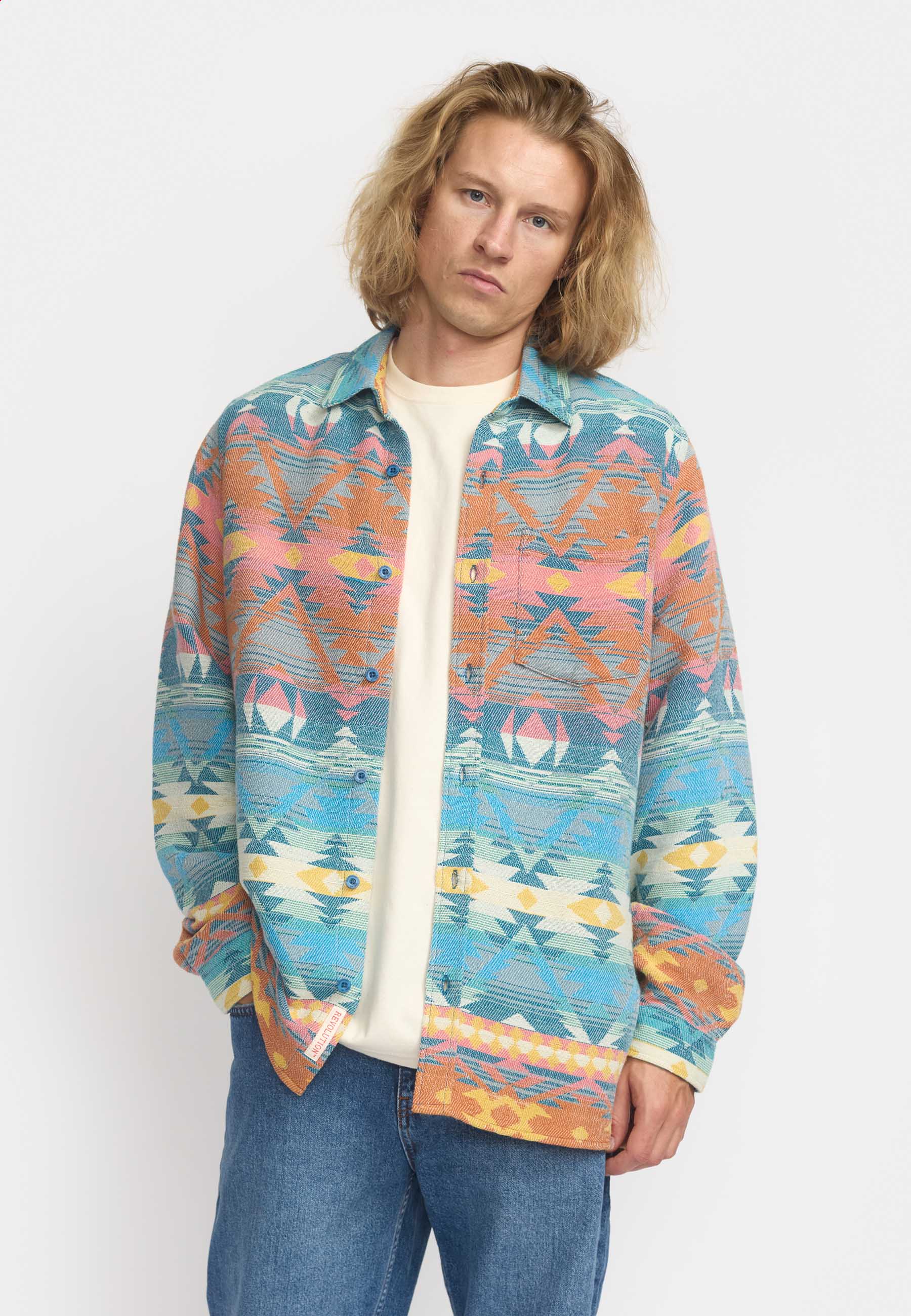 Revolution Loose Shirt Long-sleeve Shirts Blue