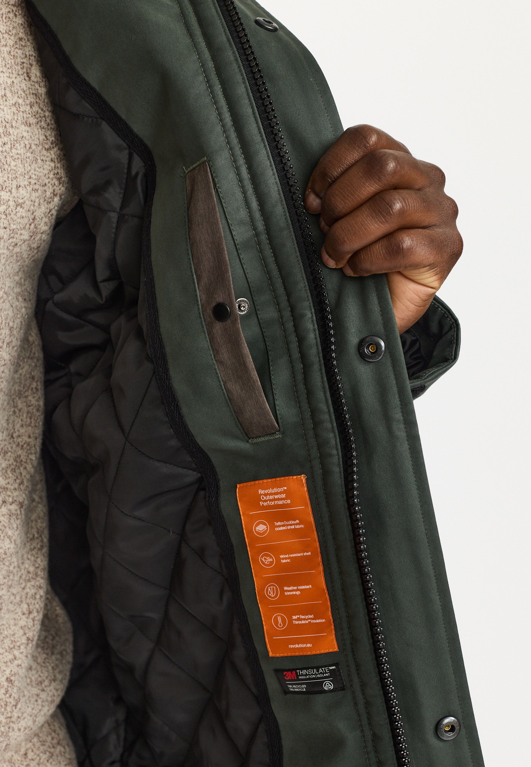 Revolution Outdoor Parka Winter Outerwear Darkgreen