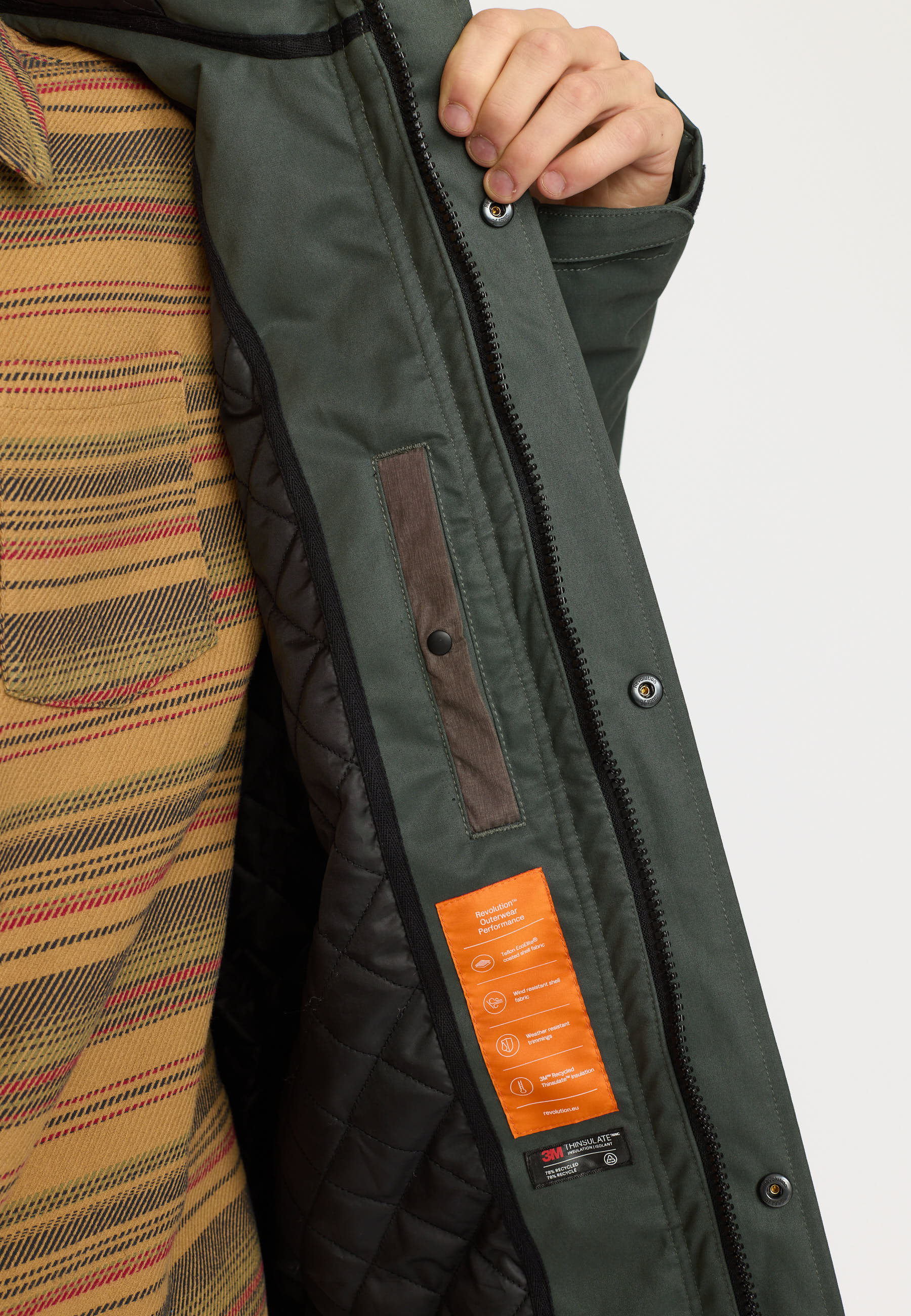 Revolution Outdoor Parka Winter Outerwear Darkgreen