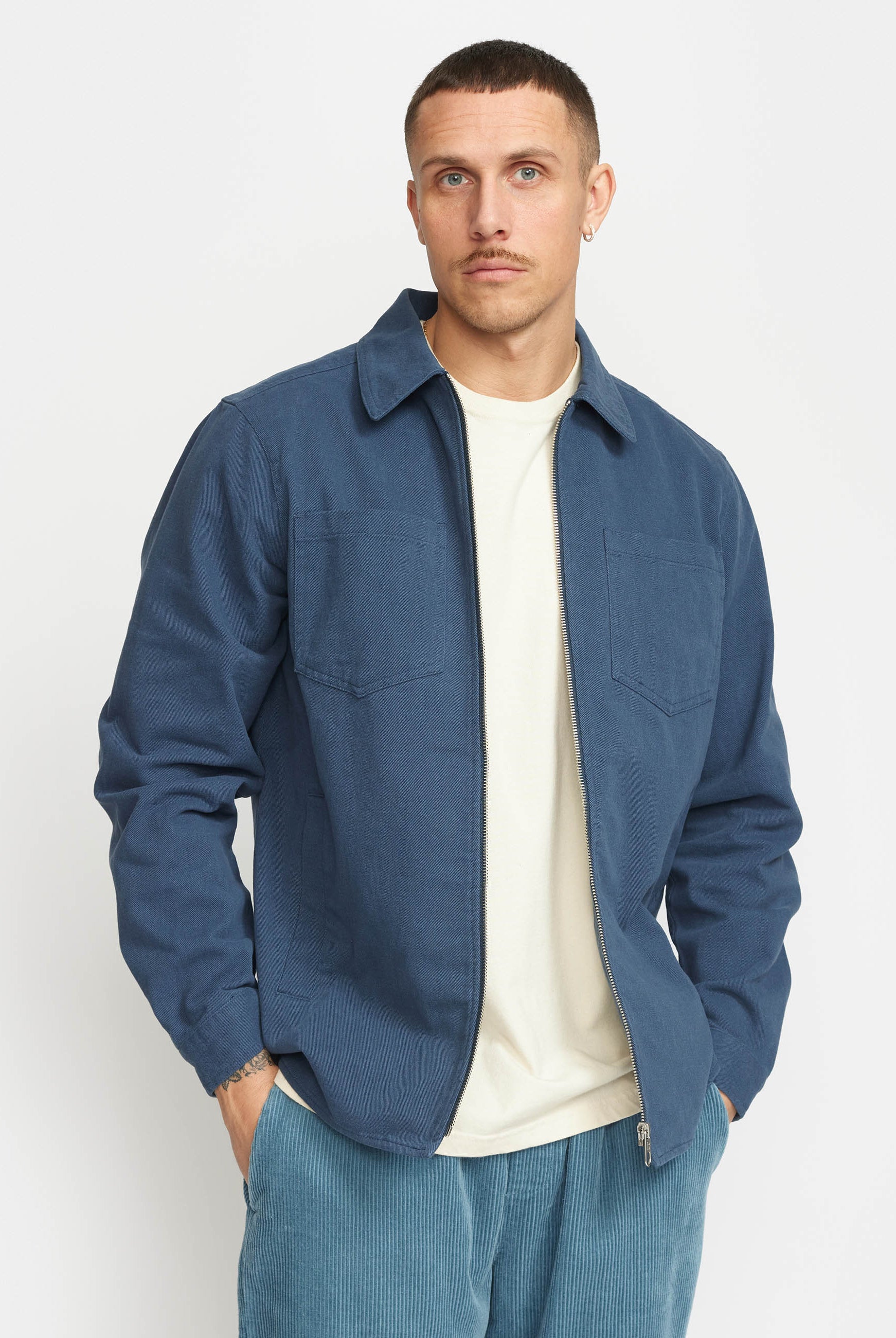 Revolution Overshirt w. Zipper Overshirts Darknavy