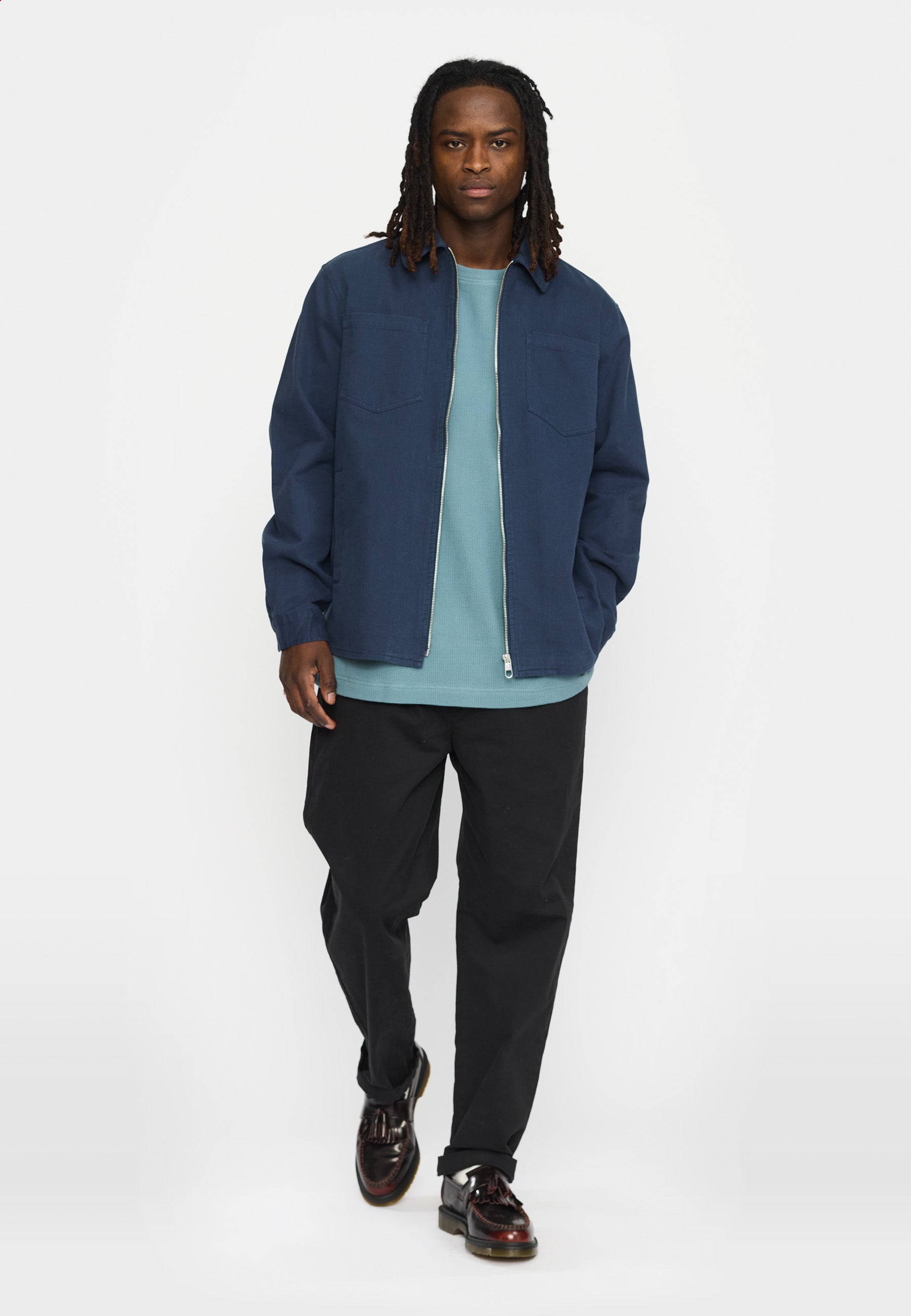 Revolution Overshirt w. Zipper Overshirts Darknavy