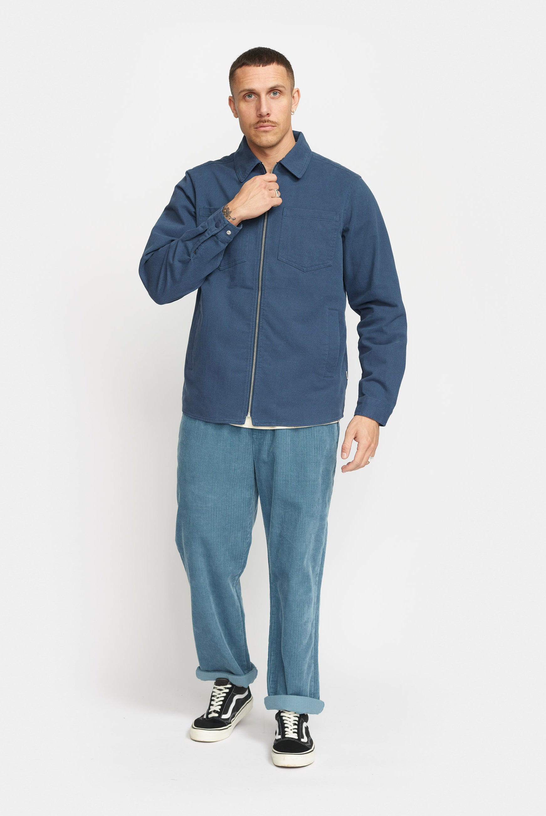 Revolution Overshirt w. Zipper Overshirts Darknavy