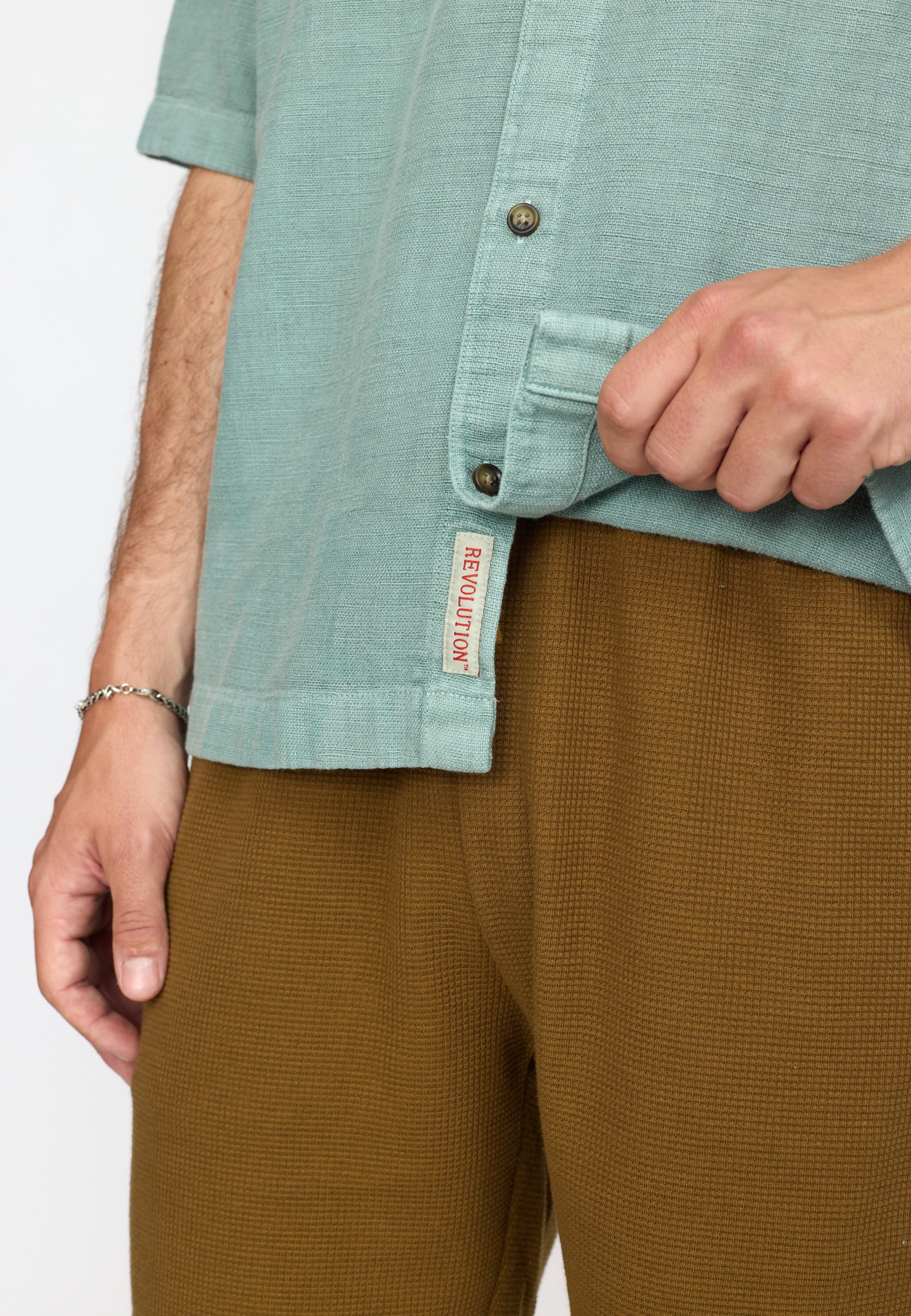 Revolution Oversize Short-sleeved Shirt Short-sleeve shirts Dustgreen