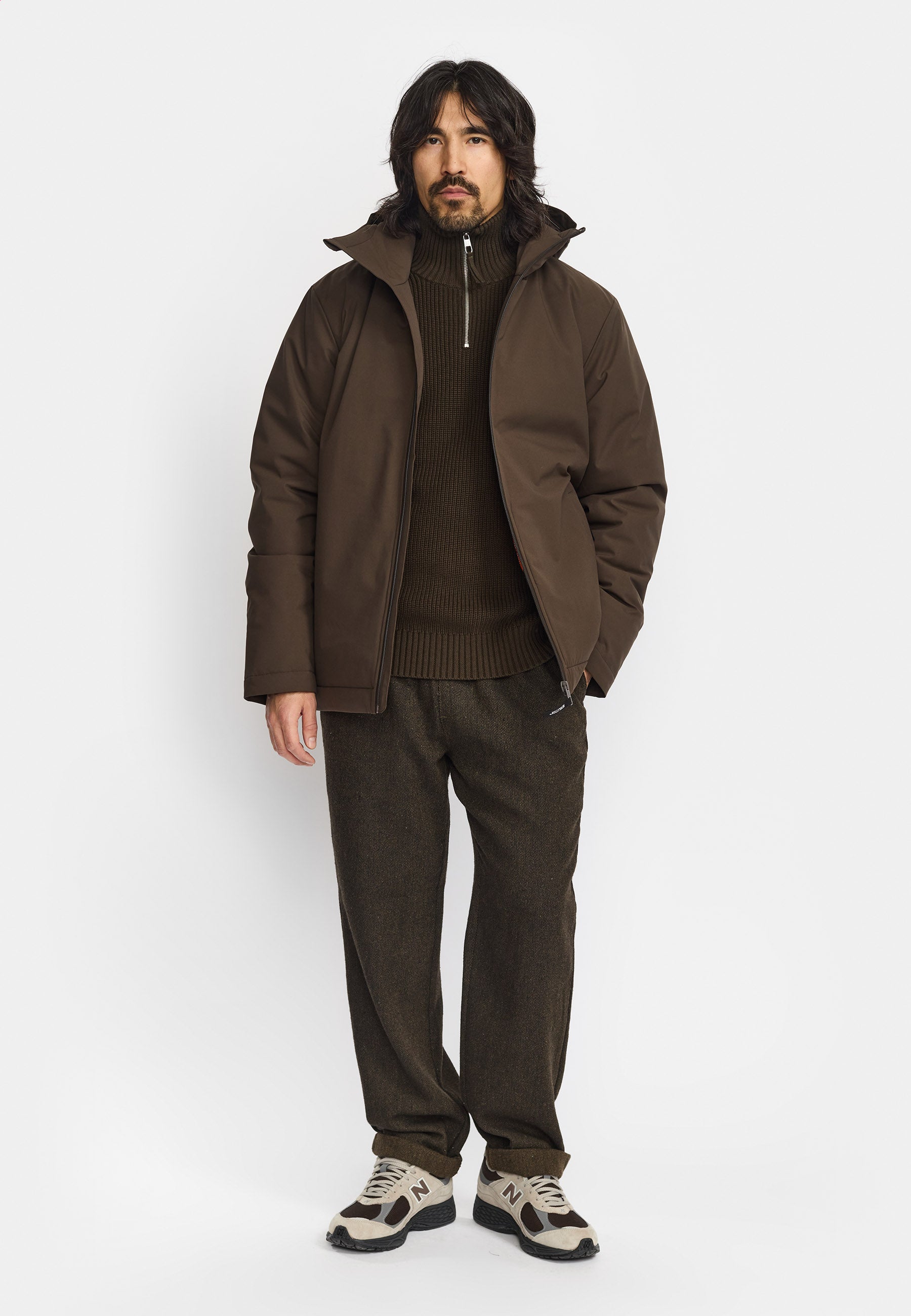 Revolution Padded City Jacket Winter Outerwear Darkbrown
