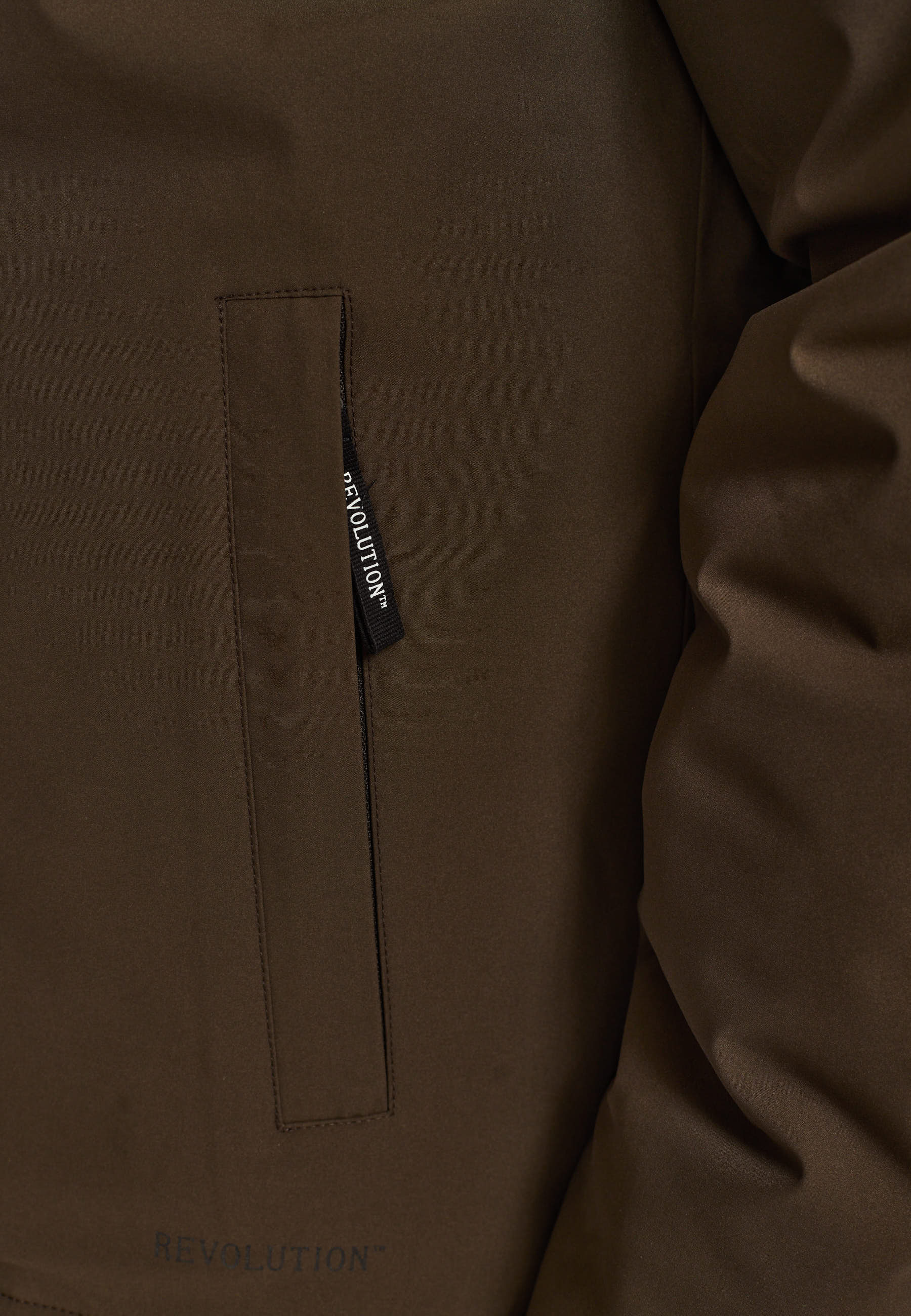 Revolution Padded City Jacket Winter Outerwear Darkbrown