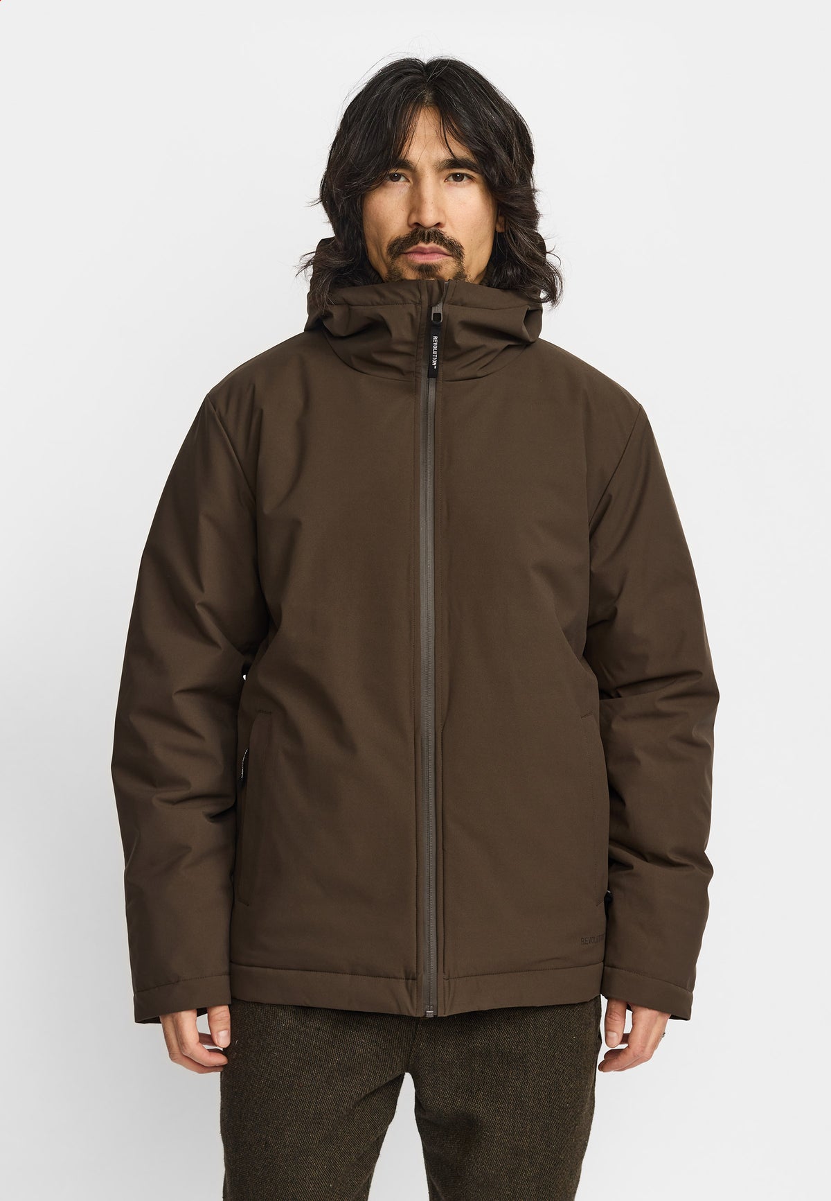 Revolution Padded City Jacket Winter Outerwear Darkbrown