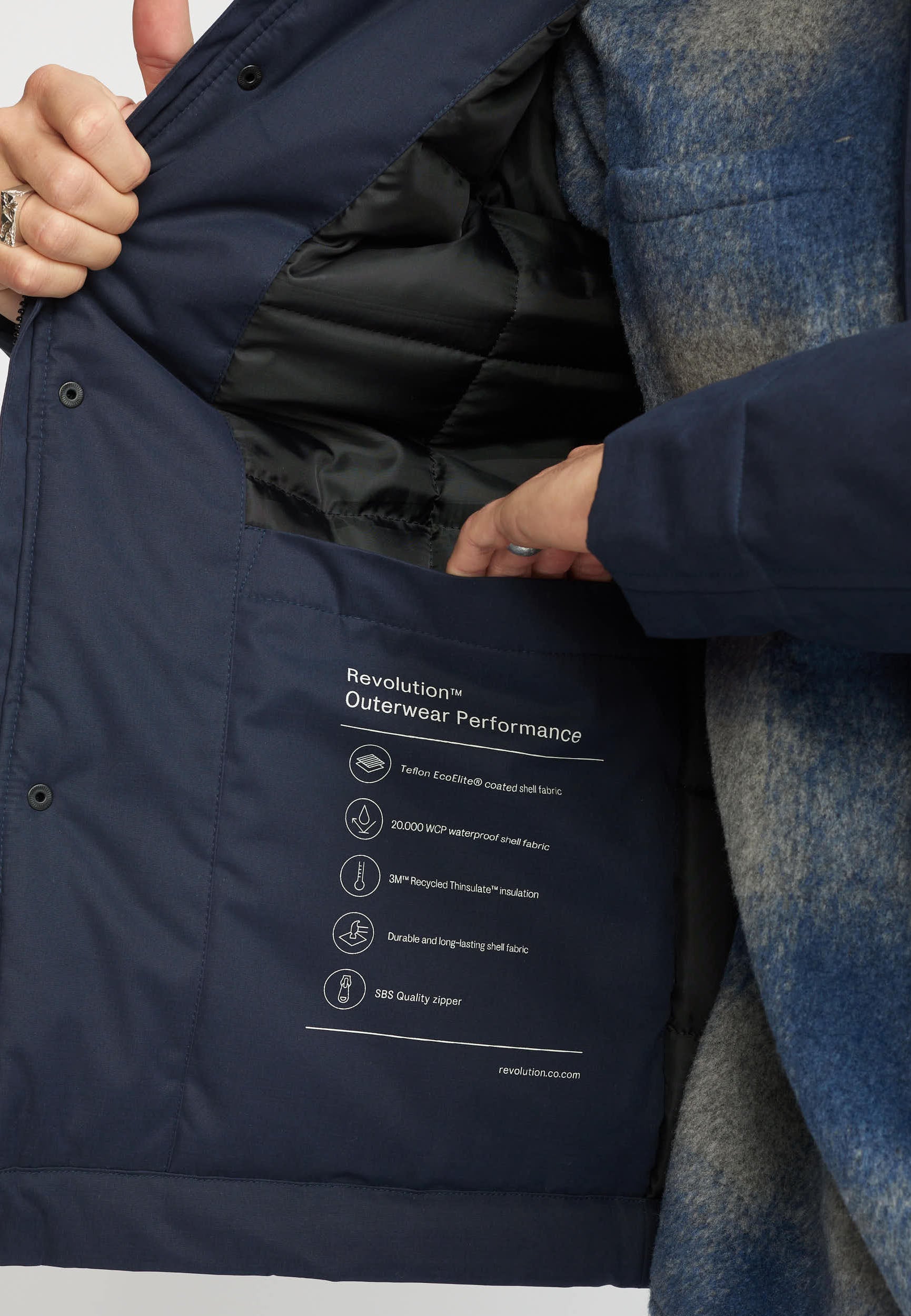 Revolution Padded City Jacket Winter Outerwear Navy